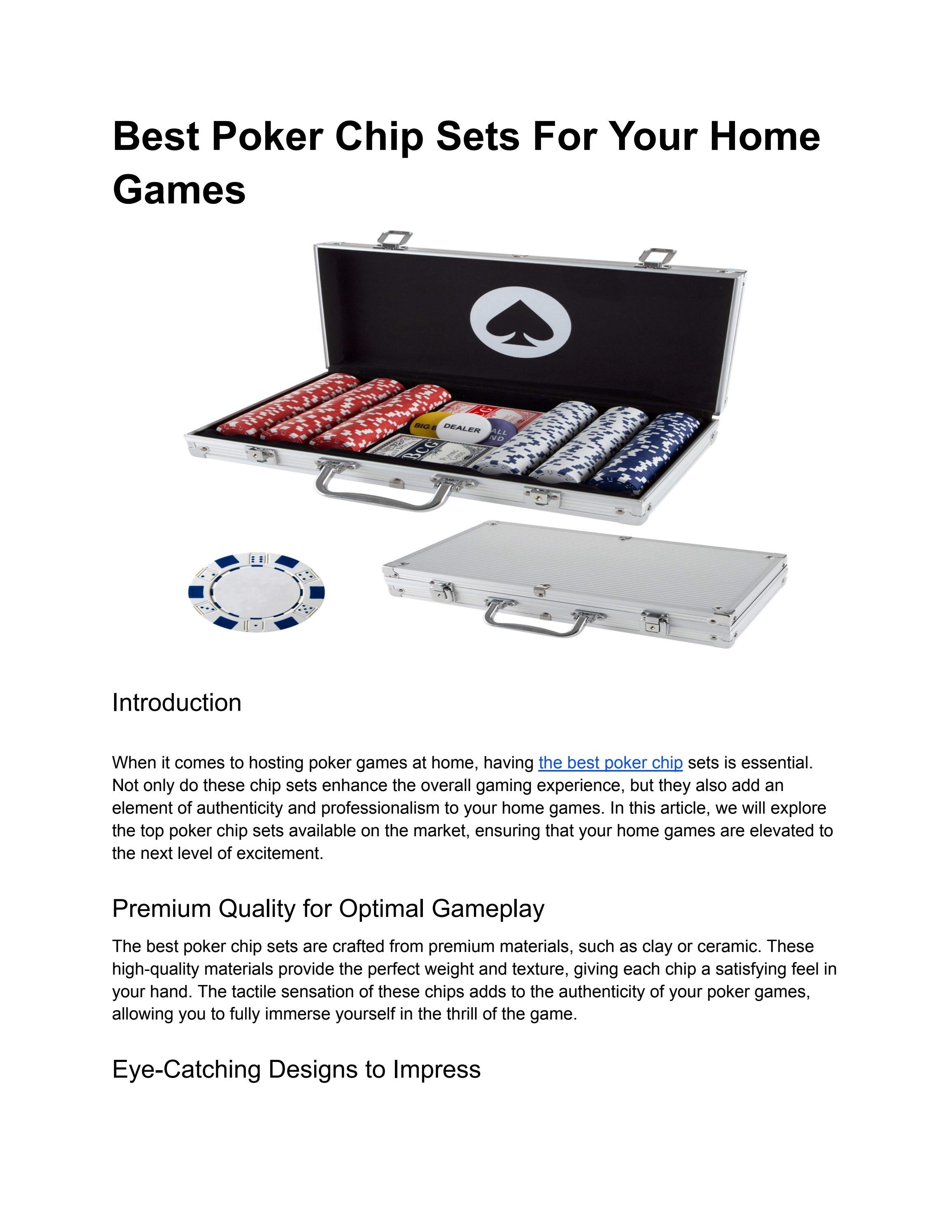 Best Poker Chip Sets For Your Home Games by nesitamail Issuu