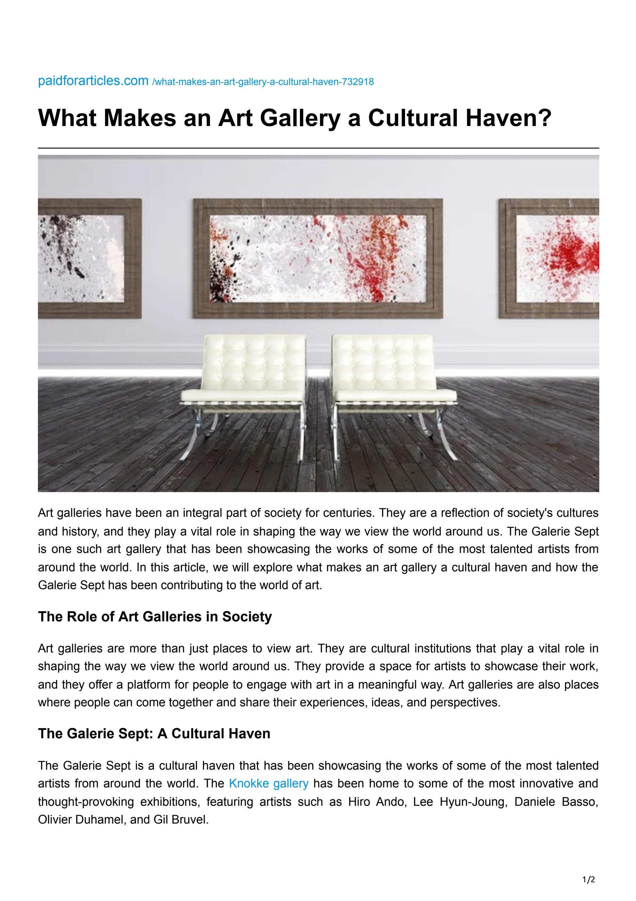 What Makes an Art Gallery a Cultural Haven? by edward scolby Issuu