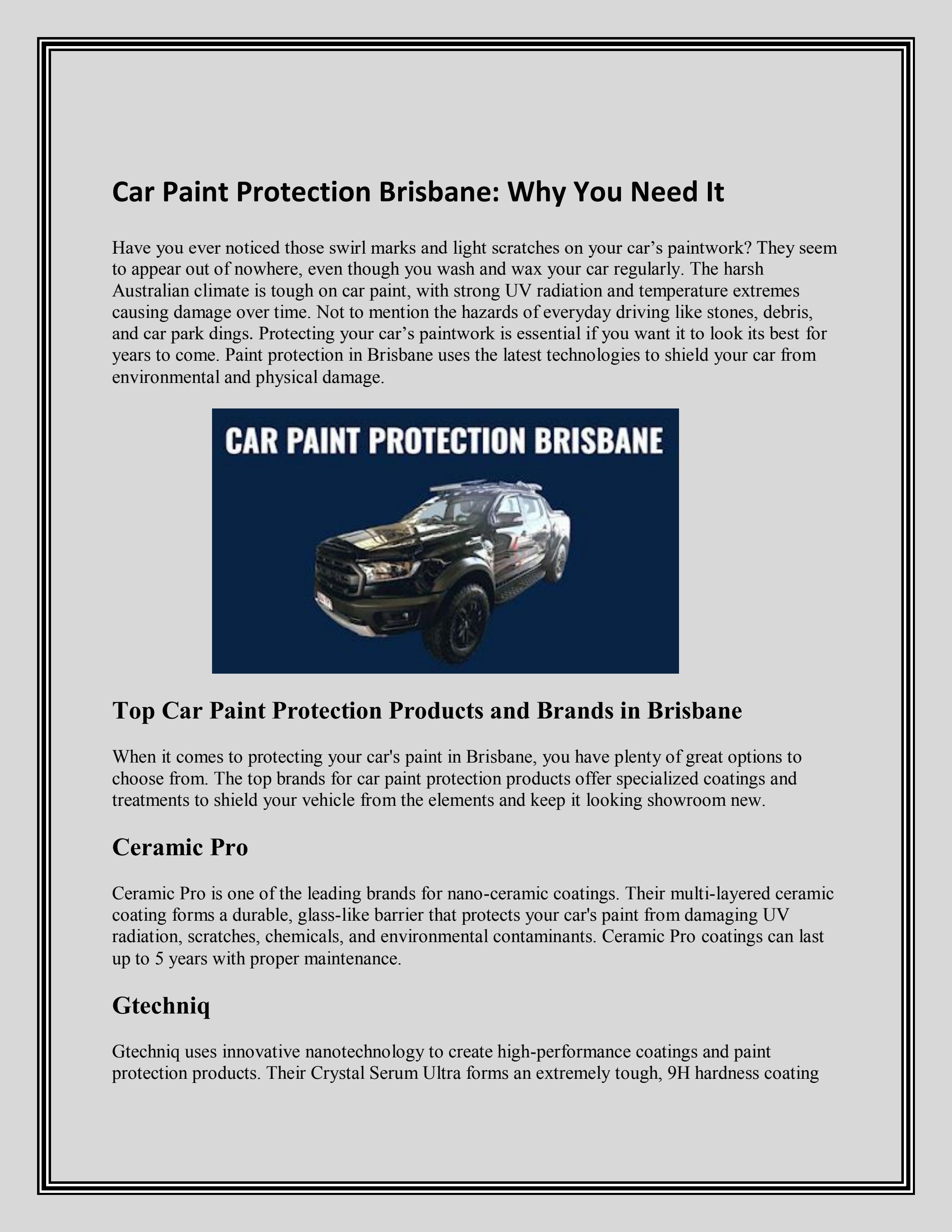 Car Paint Protection Brisbane by fully slick Issuu