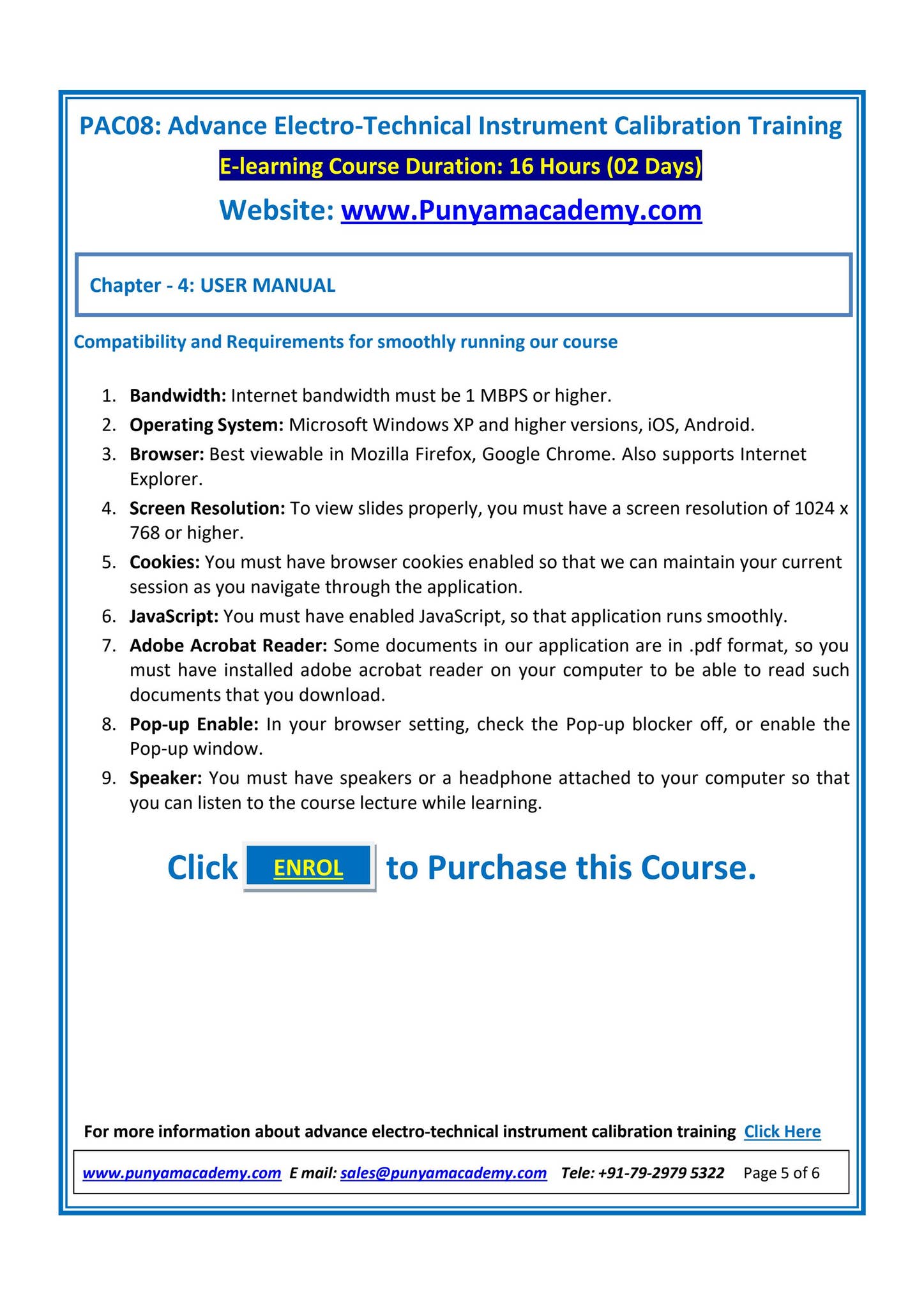 Training course to advance in electro-technical instrument calibration ...