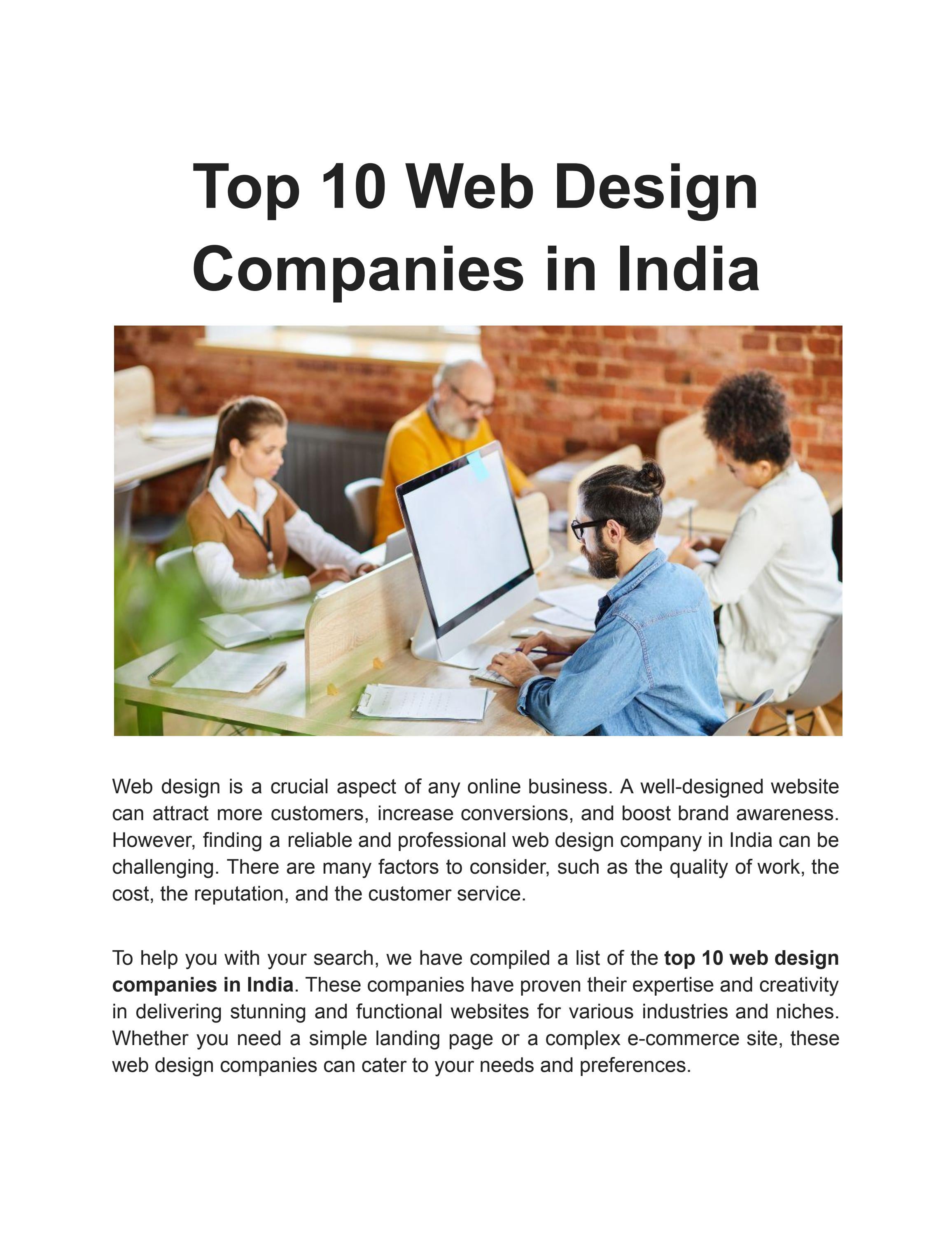 Top 10  Design Companies in India by ranksdigitalmedia1 Issuu