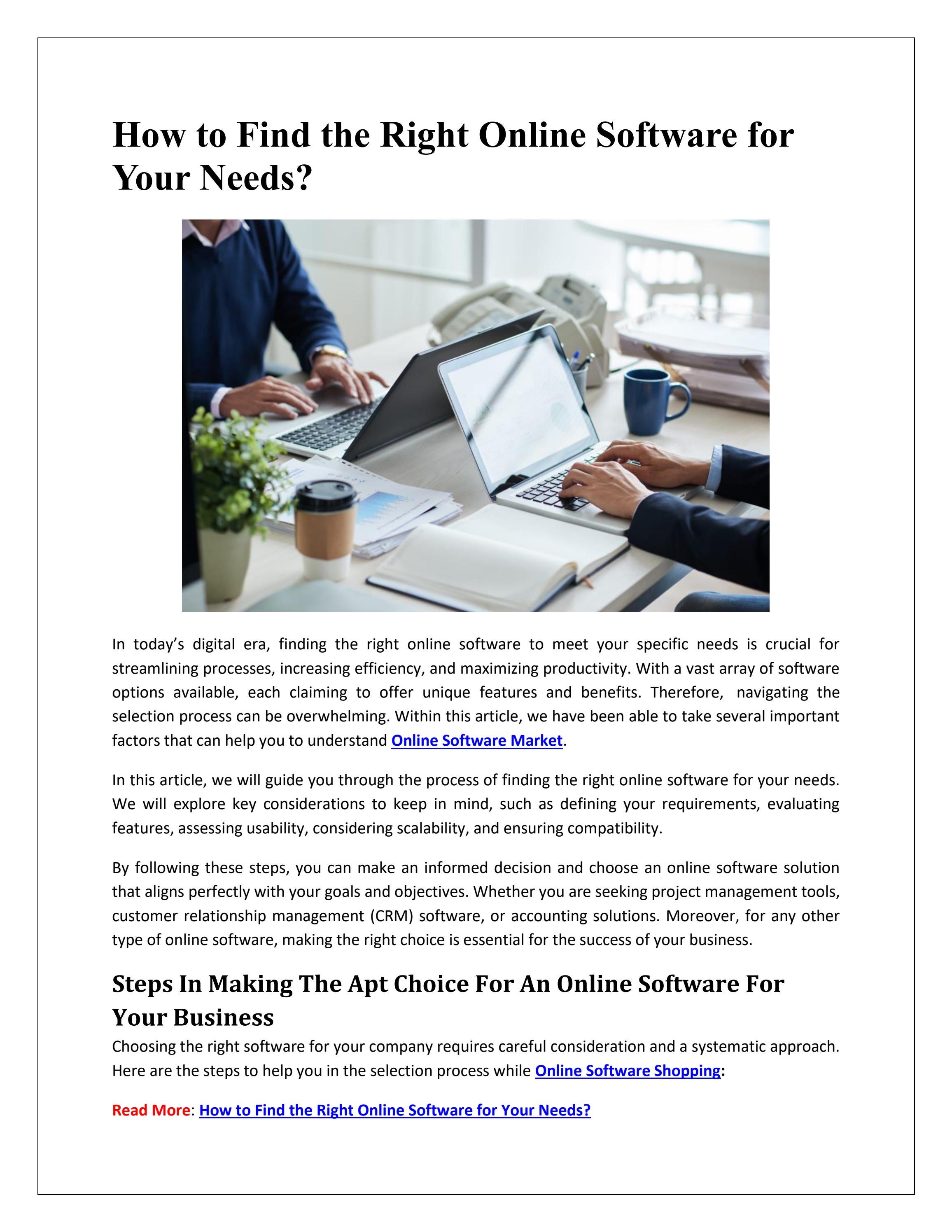 How to Find the Right Online Software for Your Needs by Digital