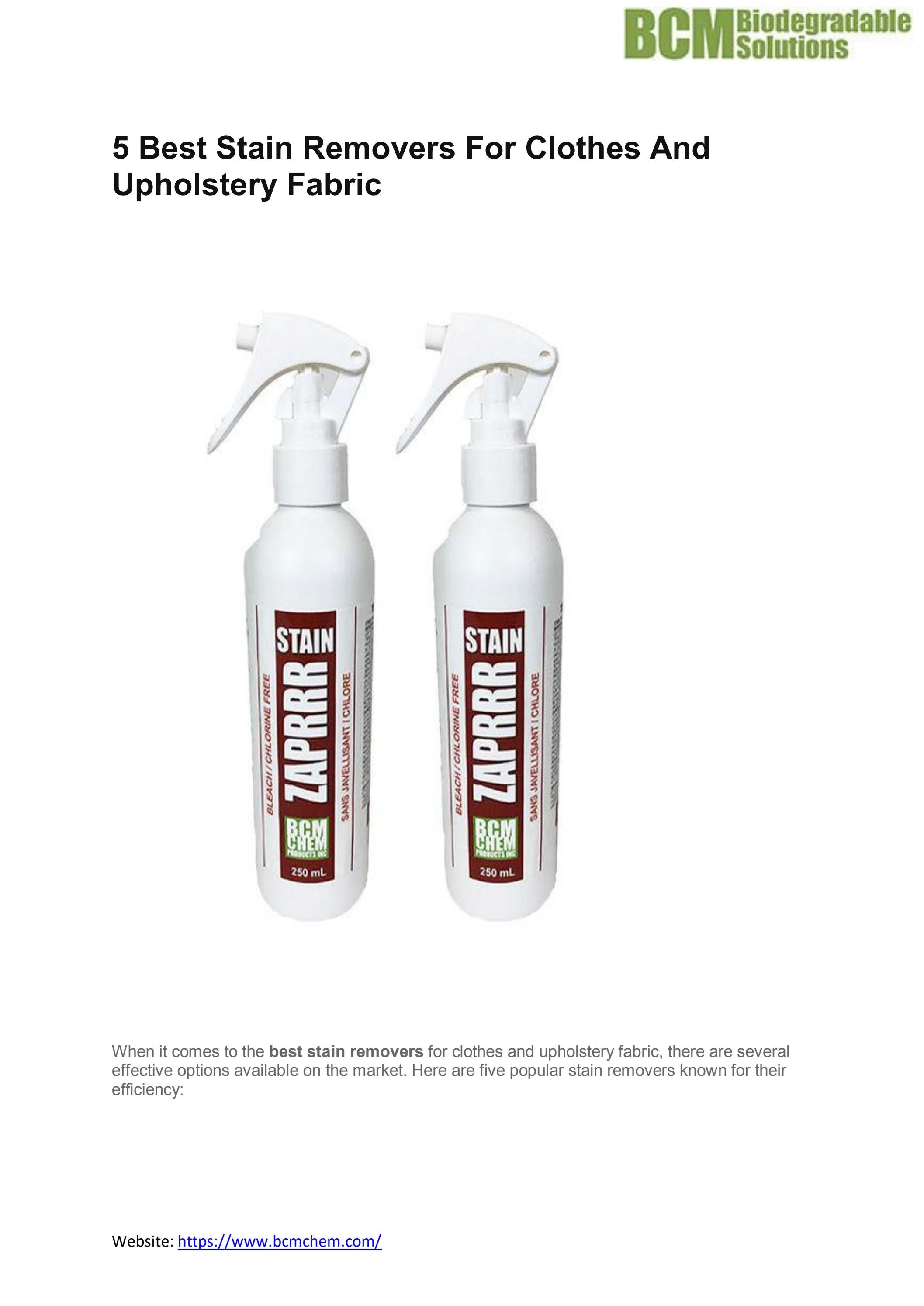 The t5 Best Stain Removers For Clothes And Upholstery Fabricitle of