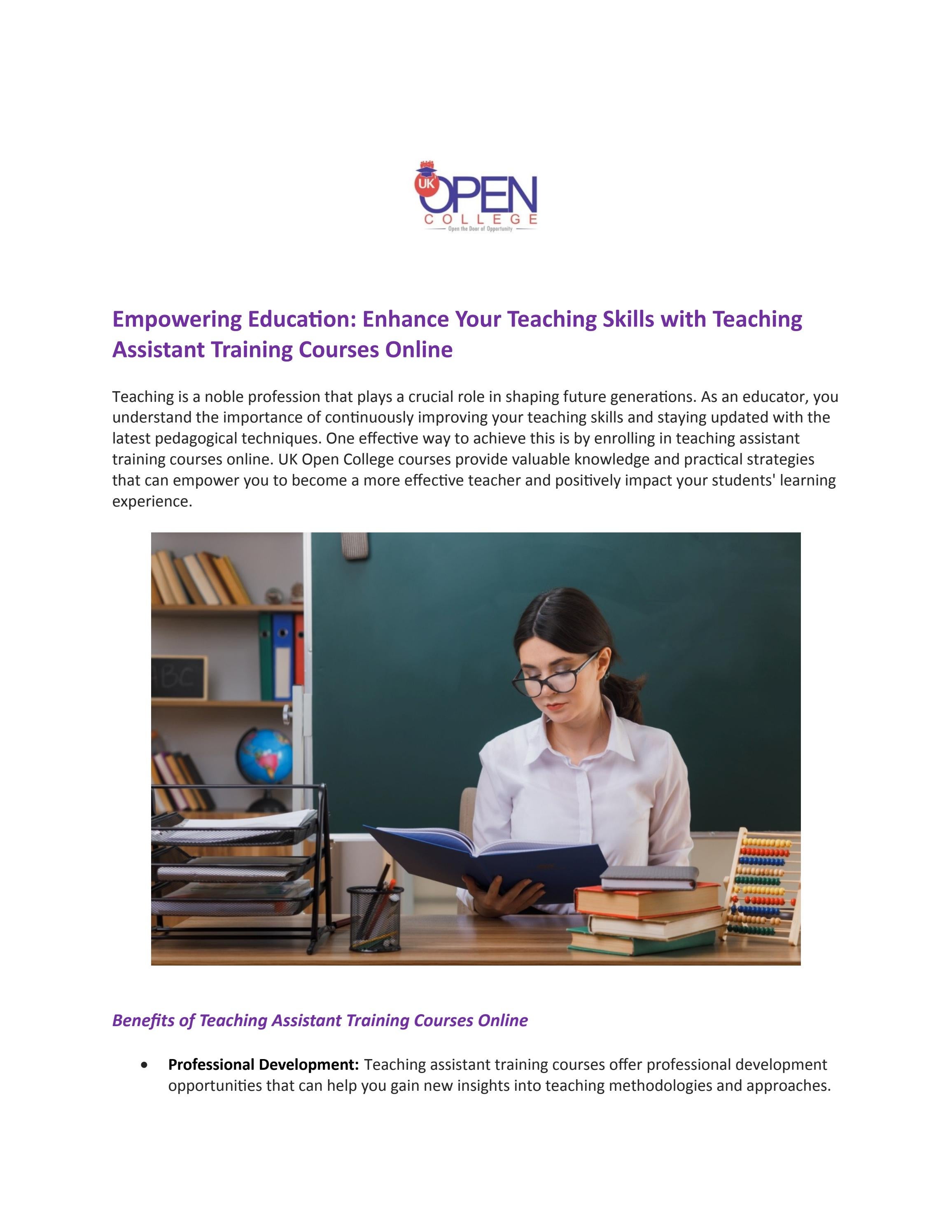 Unlocking Your Potential Essential Skills for Teaching Assistant