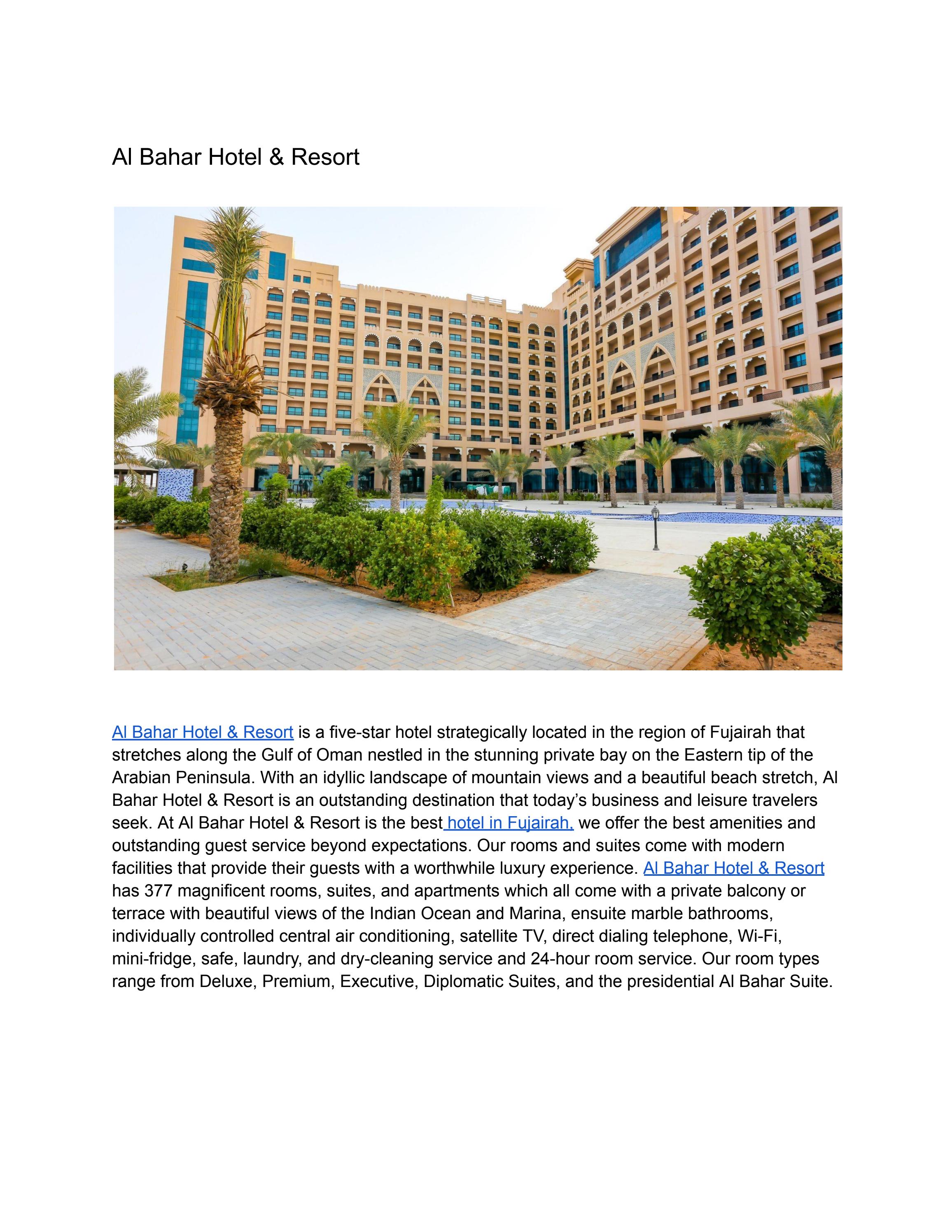 Al Bahar Hotel & Resort by Albahar Hotel Issuu
