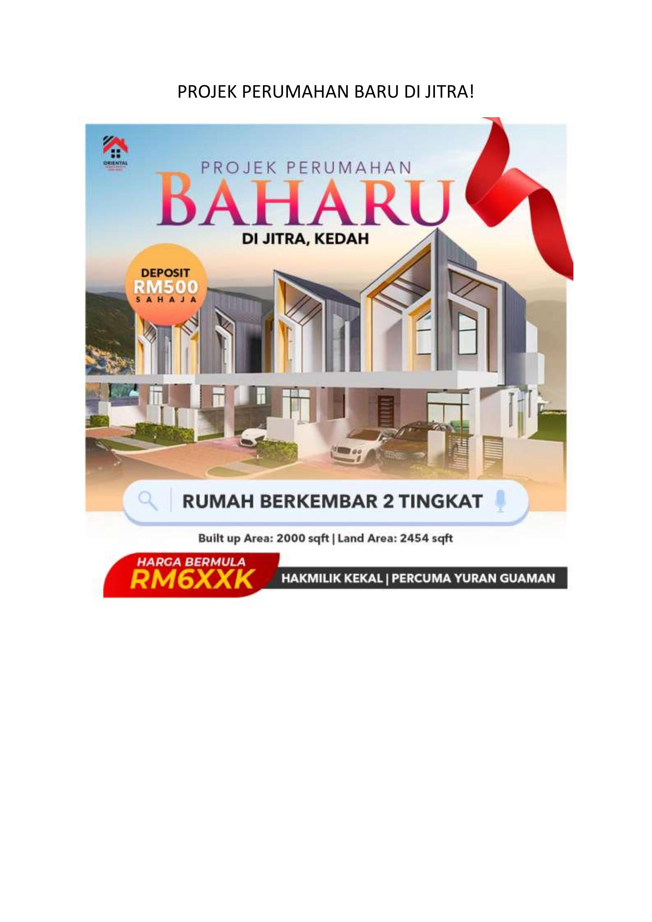 PROJEK PERUMAHAN BARU DI JITRA!!! by Kulim Property Issuu