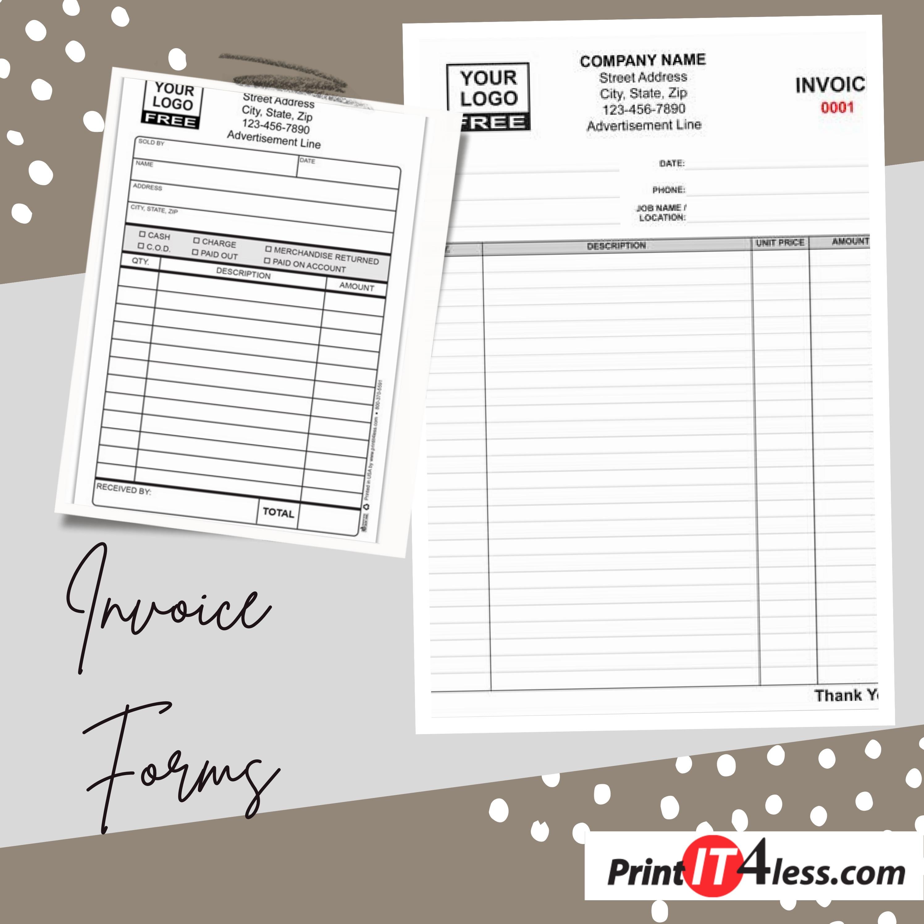 Carbonless Invoice Forms online from Prinit4less in US. by PrintIT4Less ...