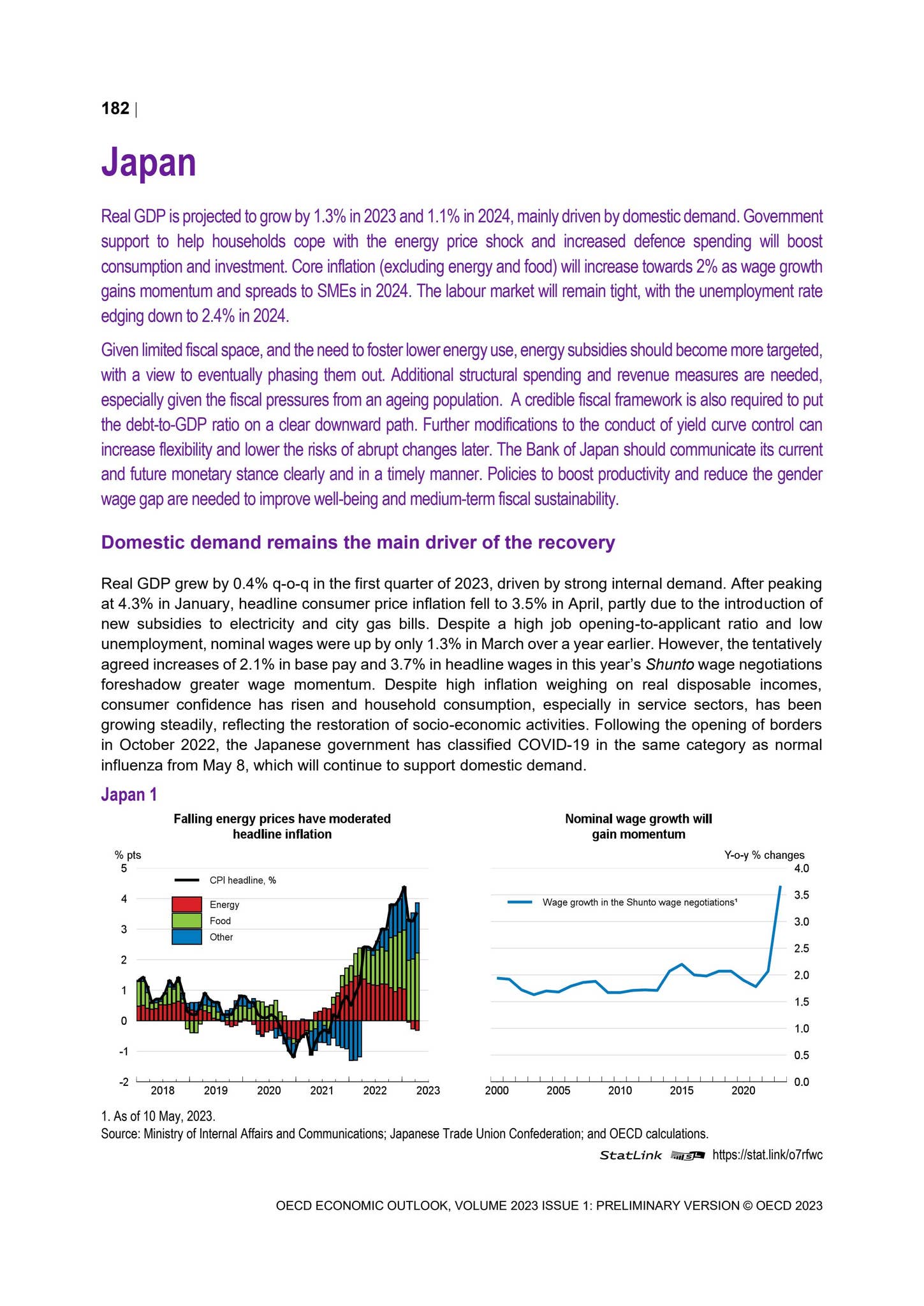 Japan projection note OECD Economic Outlook June 2023 by OECD - Issuu