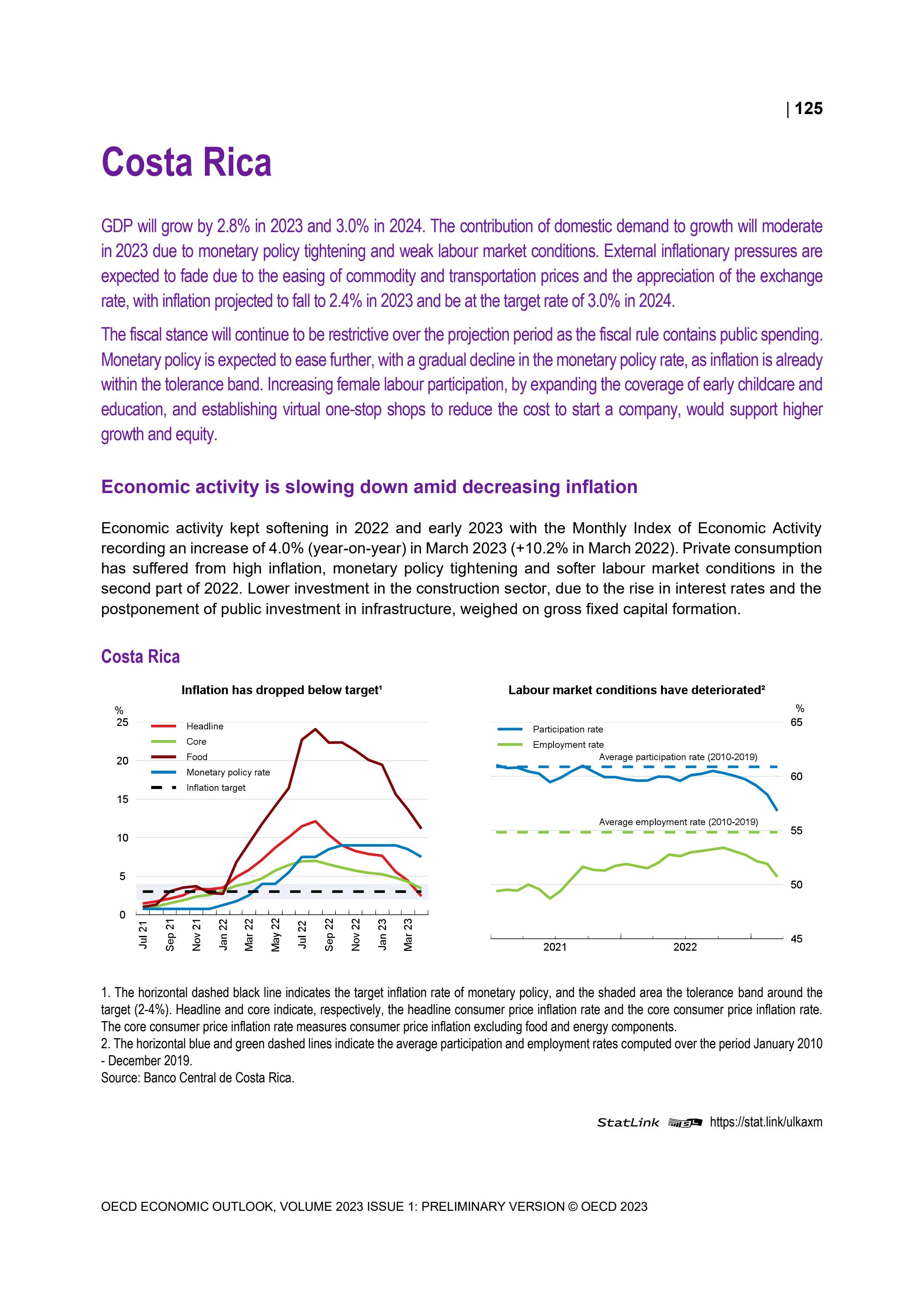 Costa Rica projection note OECD Economic Outlook June 2023 by OECD - Issuu