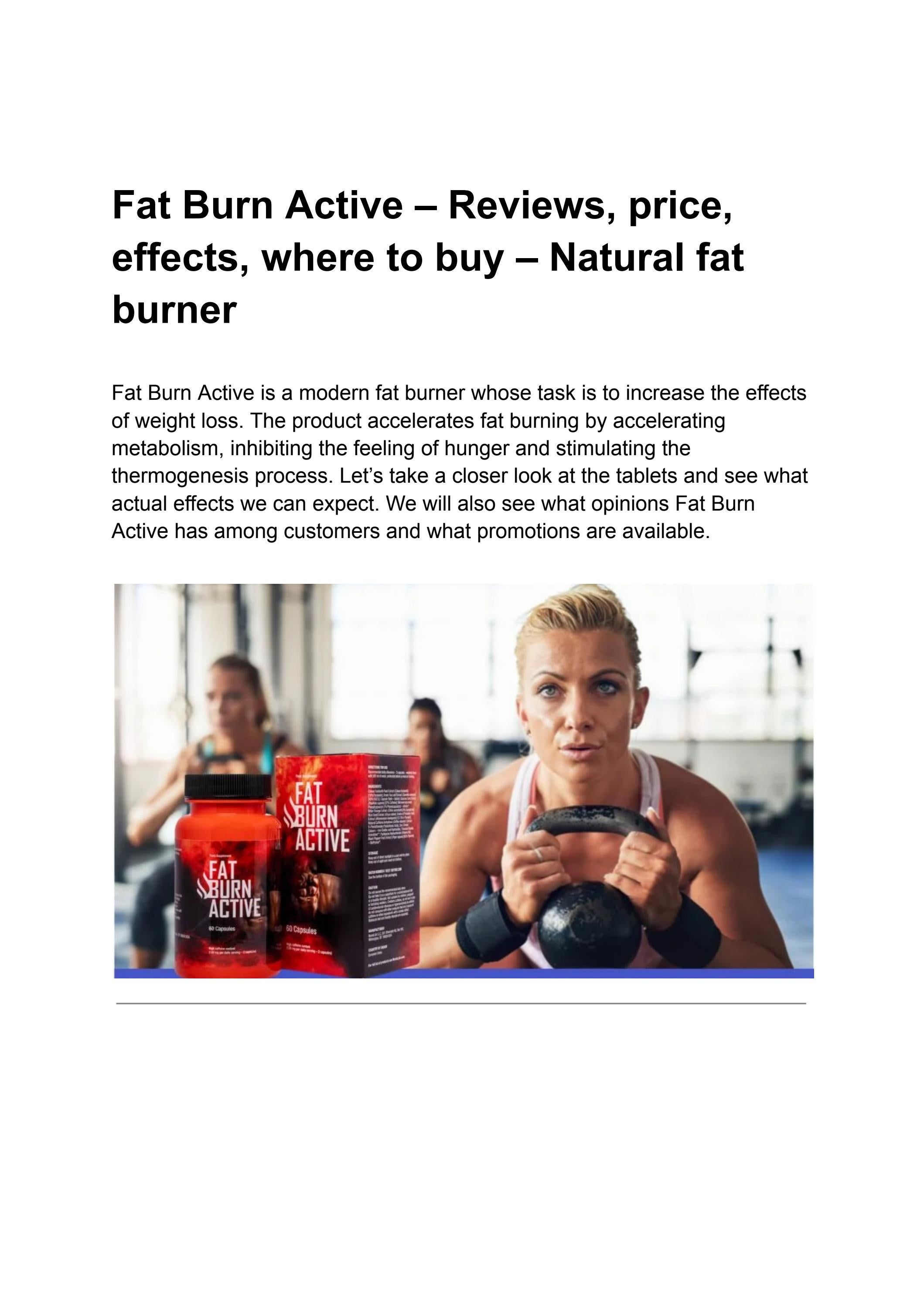 Fat Burn Active Fat Burn Active Review Fat Burn Active Weight Loss