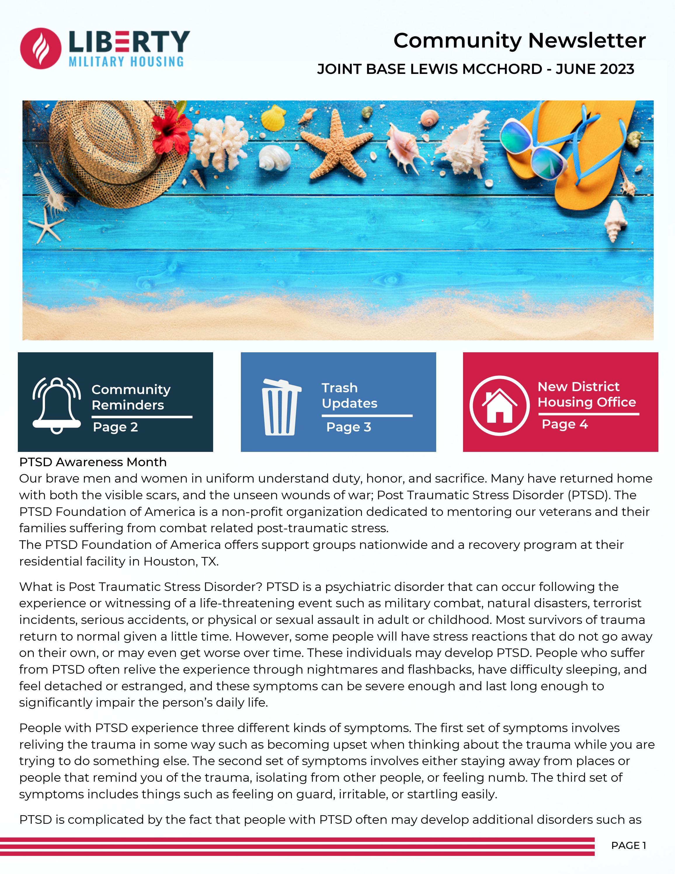 June 2023 Community Newsletter JBLM by Liberty Military Housing at