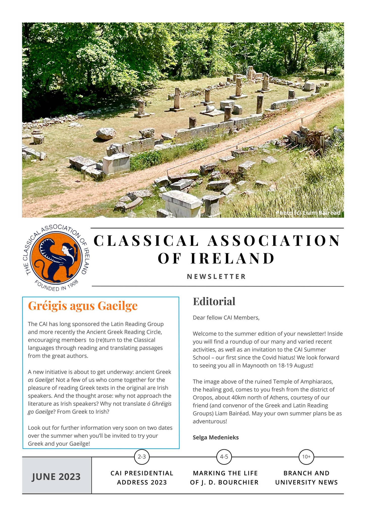 Classical Association of Ireland Newsletter June 2023 by Classical  Association of Ireland - Issuu, image size:1449x2048