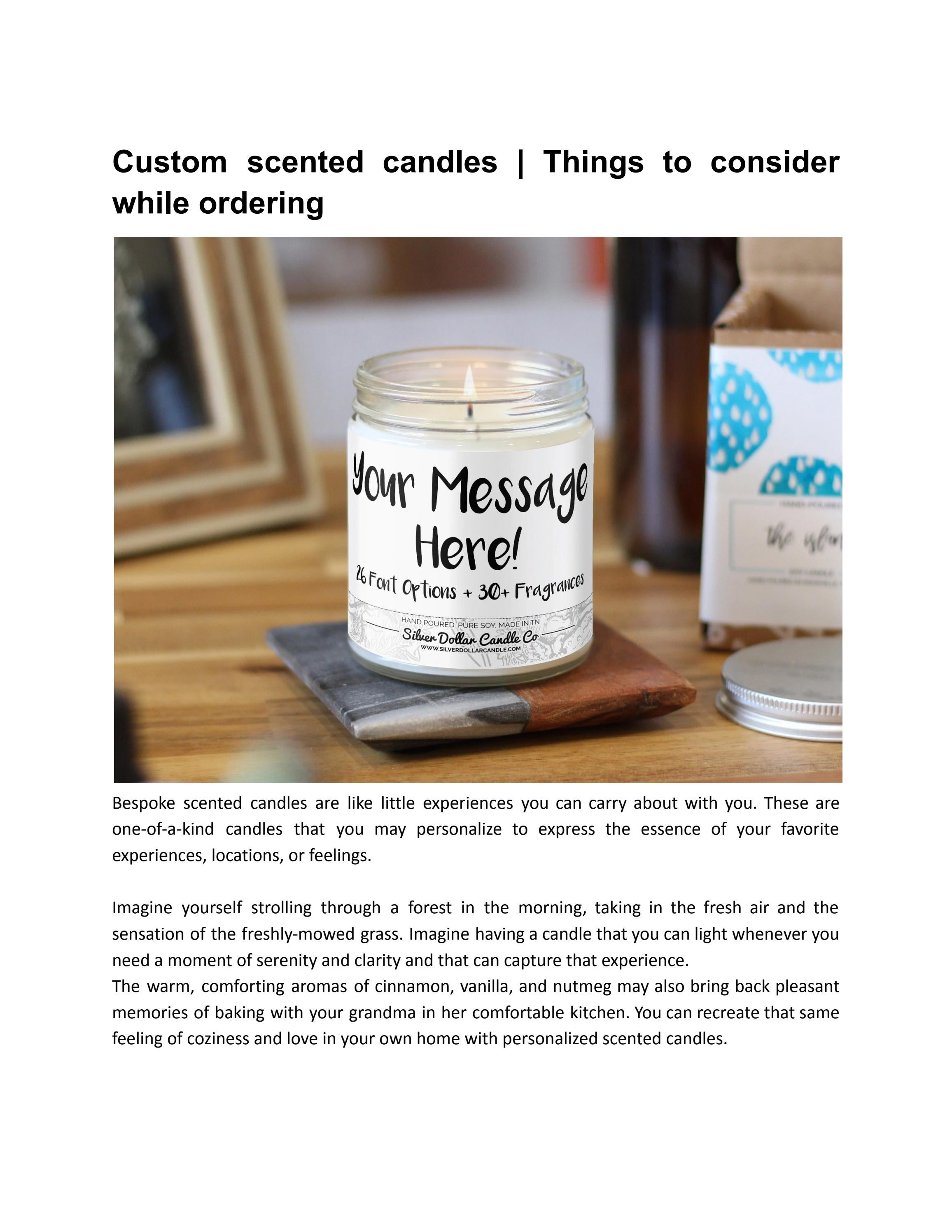 Custom scented candles Things to consider while ordering by Femme