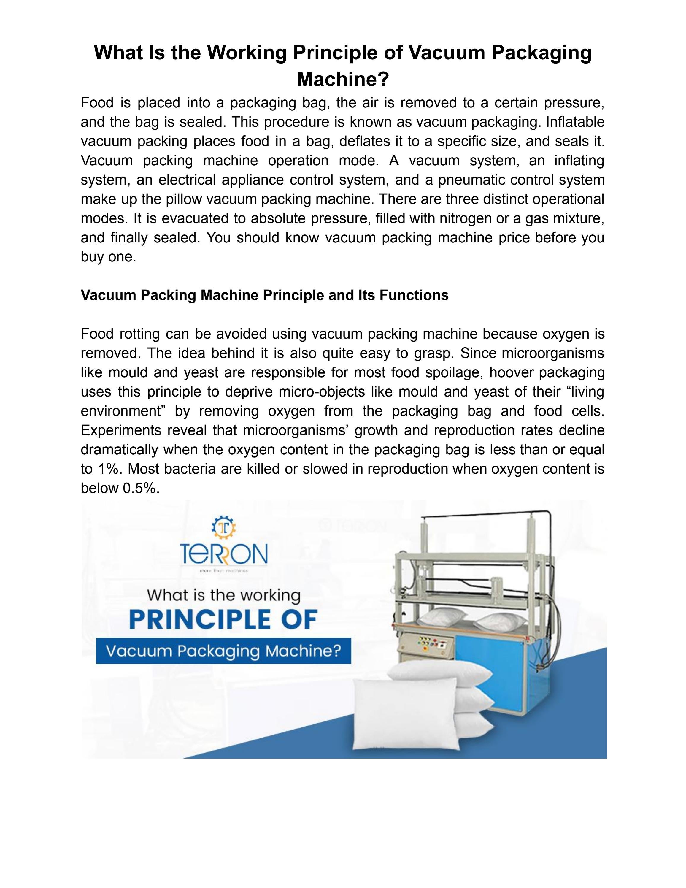 What Is the Working Principle of Vacuum Packaging Machine? by Terron