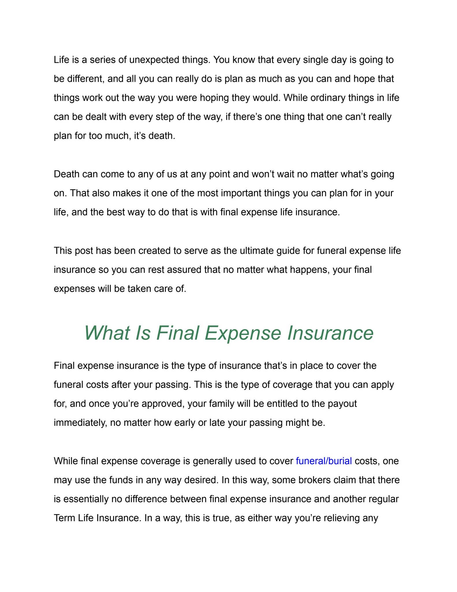 The Ultimate Guide For Final Expense Life Insurance by Blog Writer - Issuu