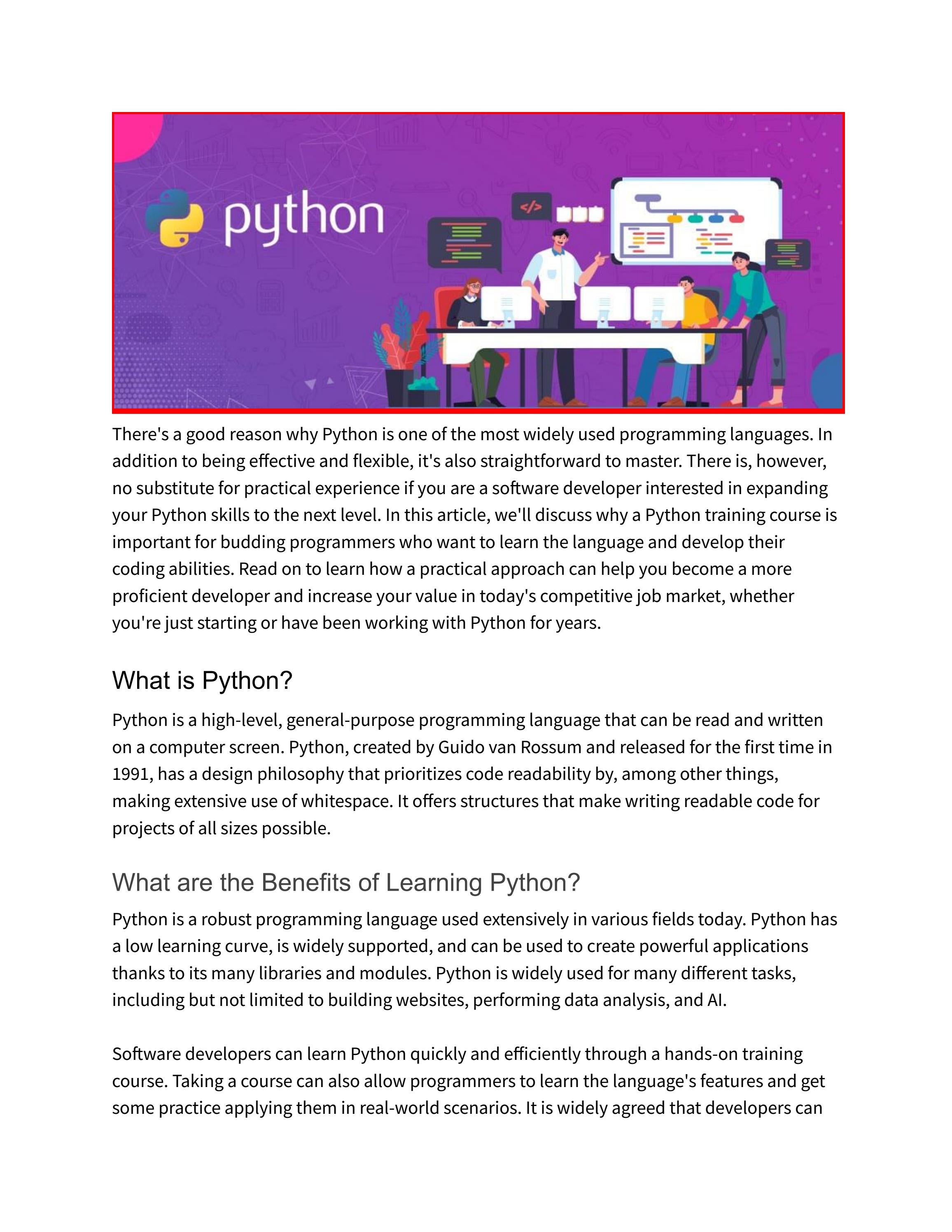 The Benefits of a Hands-On Python Training Course for Software ...