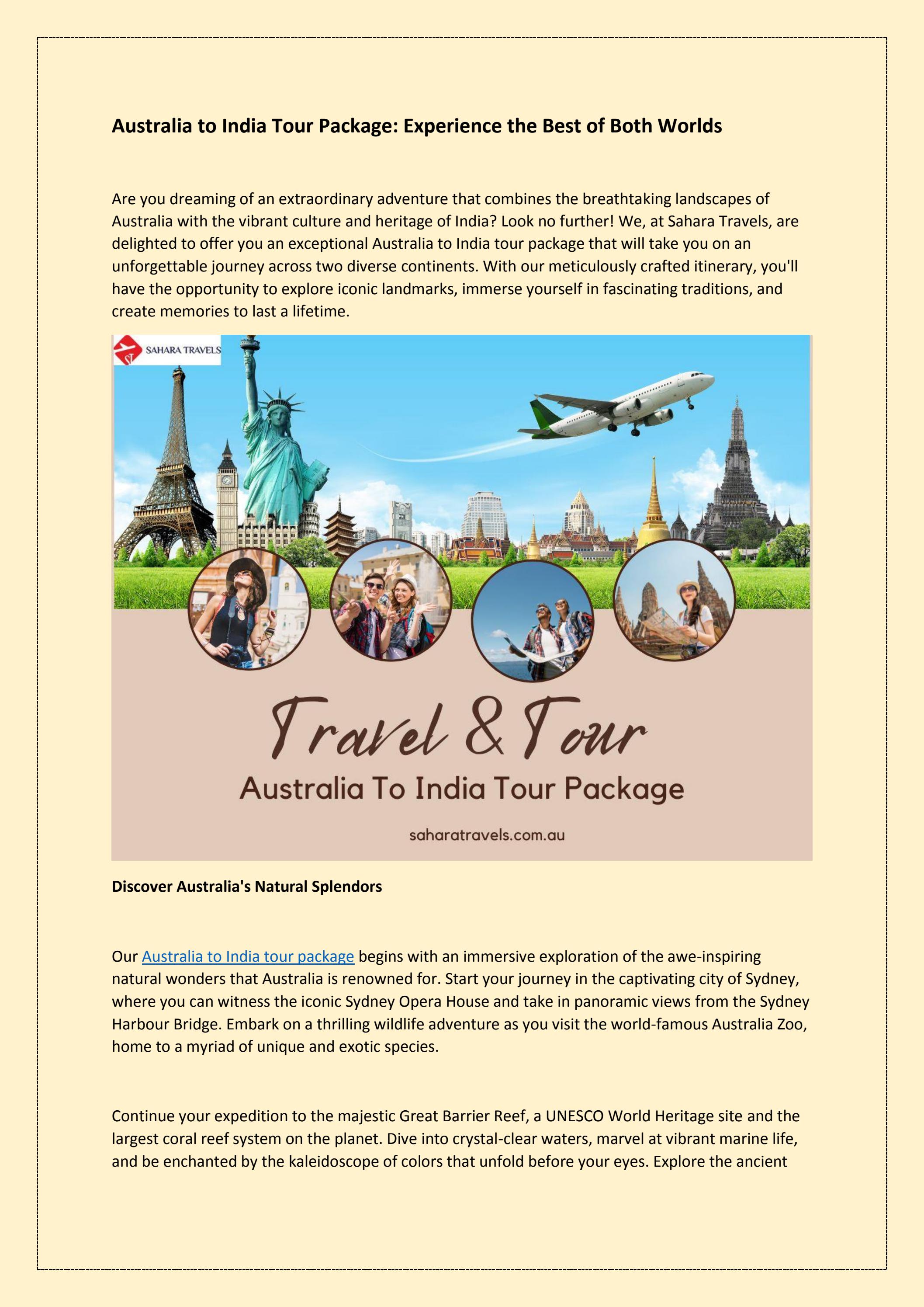 Australia To India Tour Package Experience The Best Of Both Worlds By australia-to-india-tour-package-experience-the-best-of-both-worlds-by