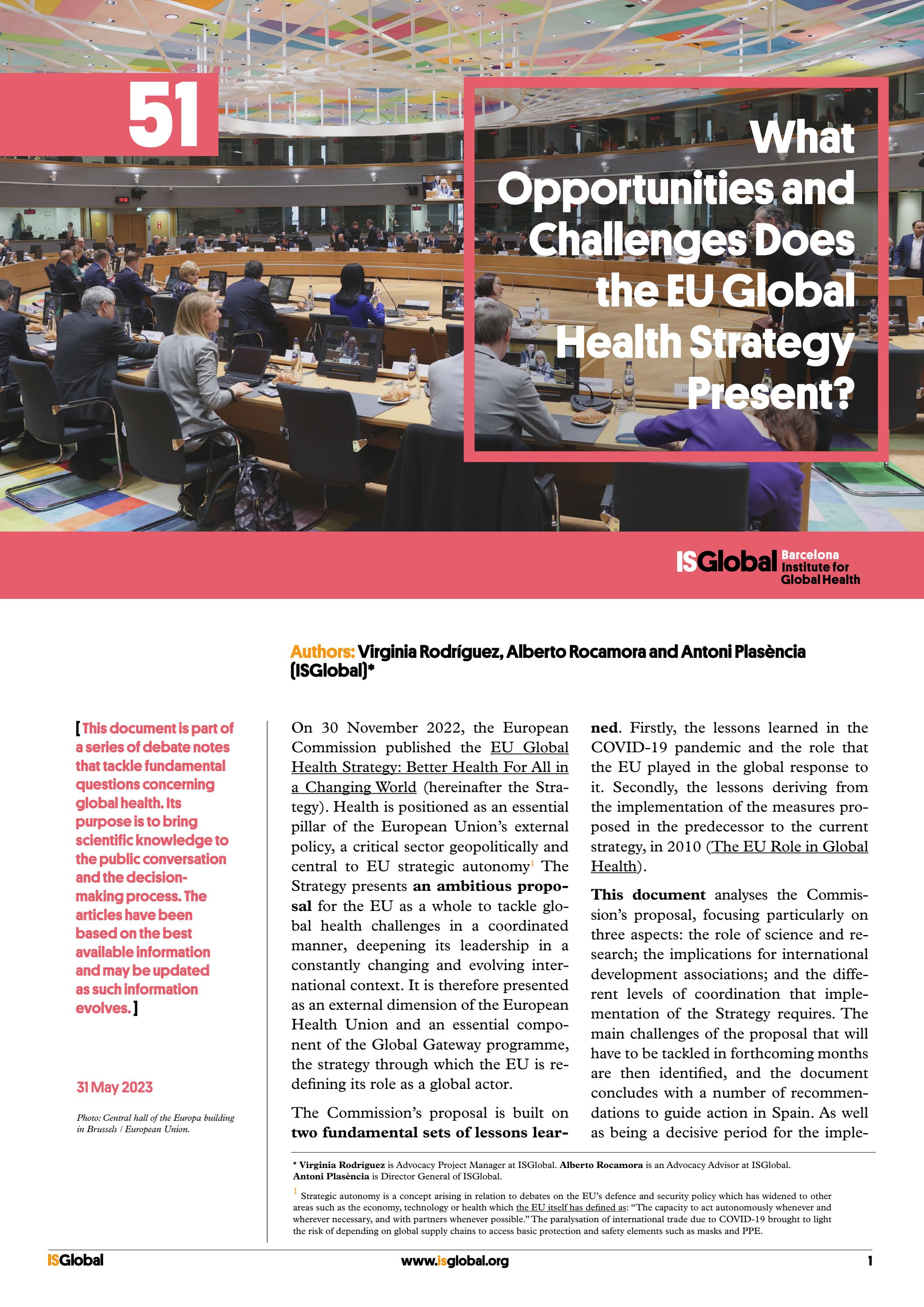 What Opportunities and Challenges Does the EU Global Health Strategy ...