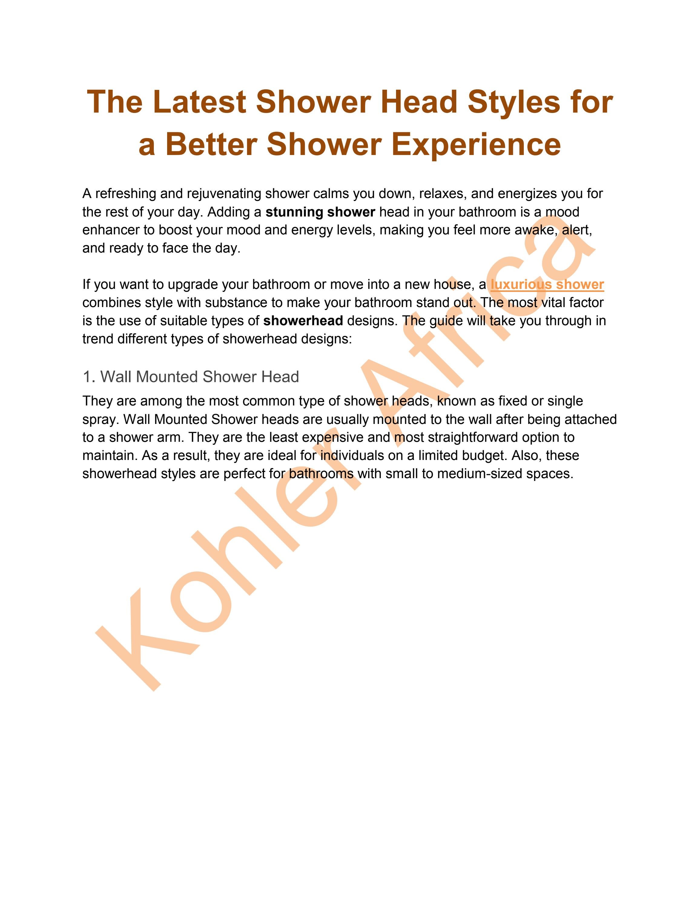 The Latest Shower Head Styles for a Better Shower Experience Kohler