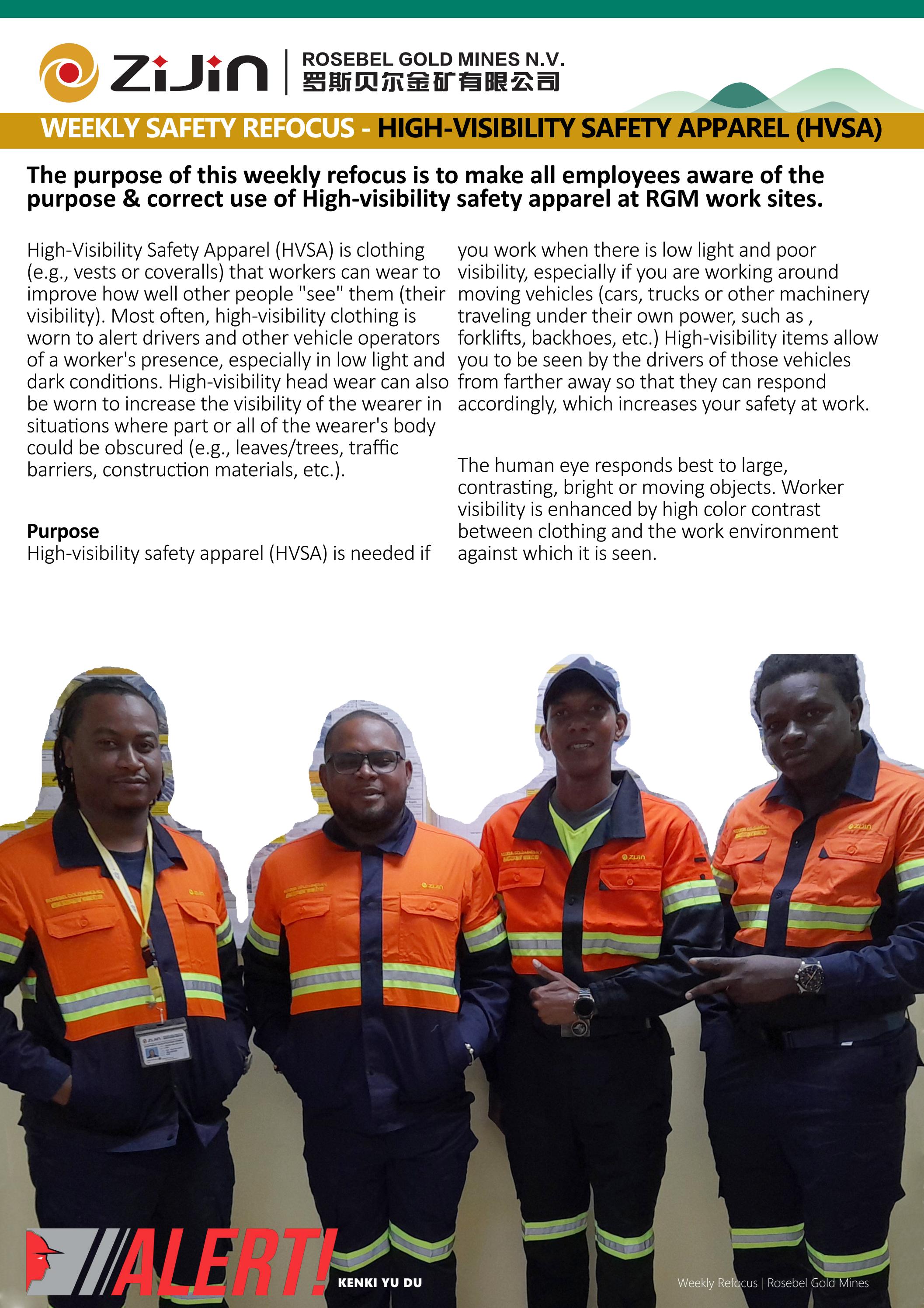 Weekly Refocus HIGHVISIBILITY SAFETY APPAREL (HVSA) by Rosebel Gold
