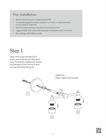 nathanjameshome 家具目录 · Frank 镜前灯 Instruction Sheet 第 5 页