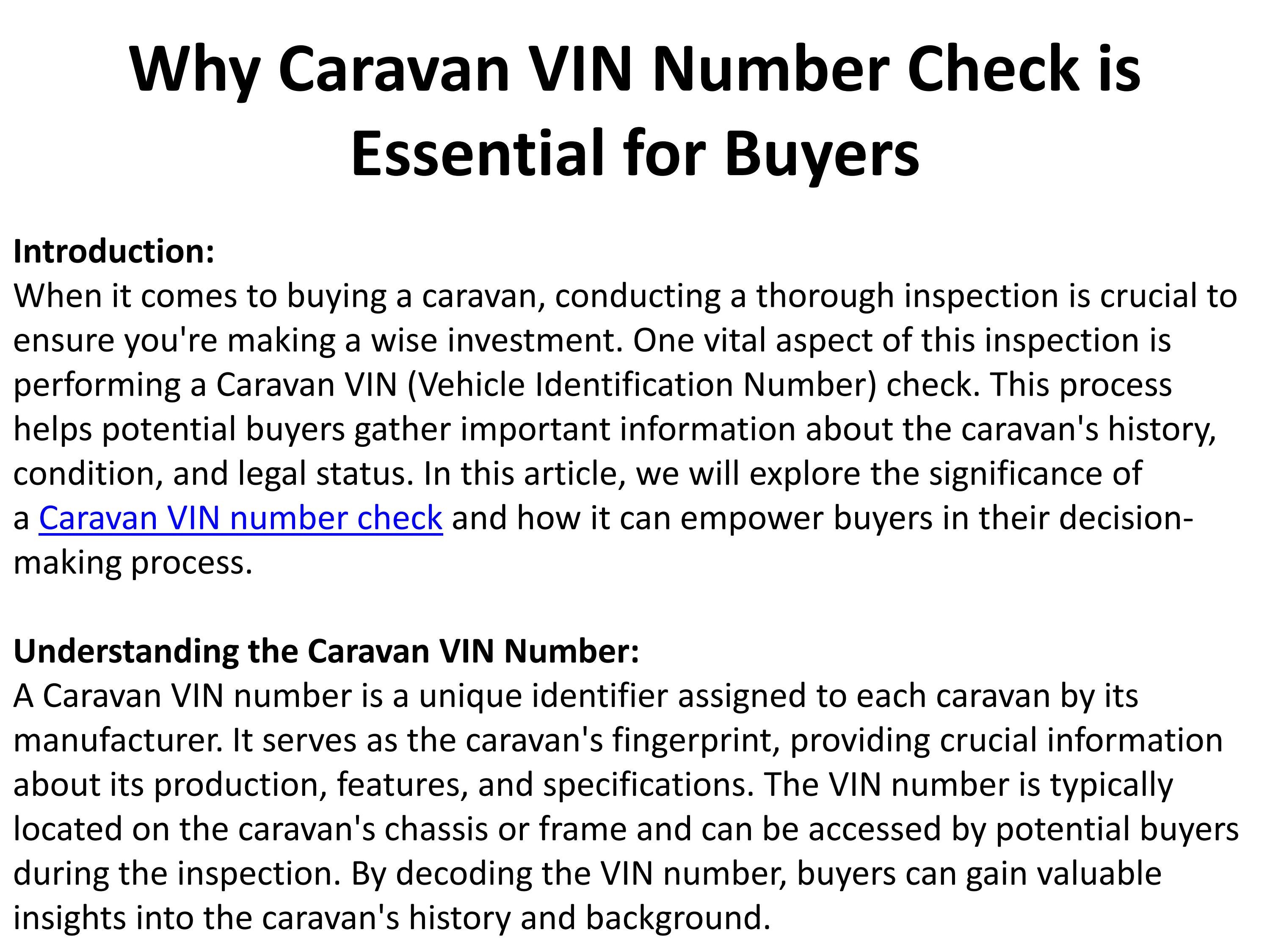 Caravan VIN Number Check by robertbrosendahl Issuu