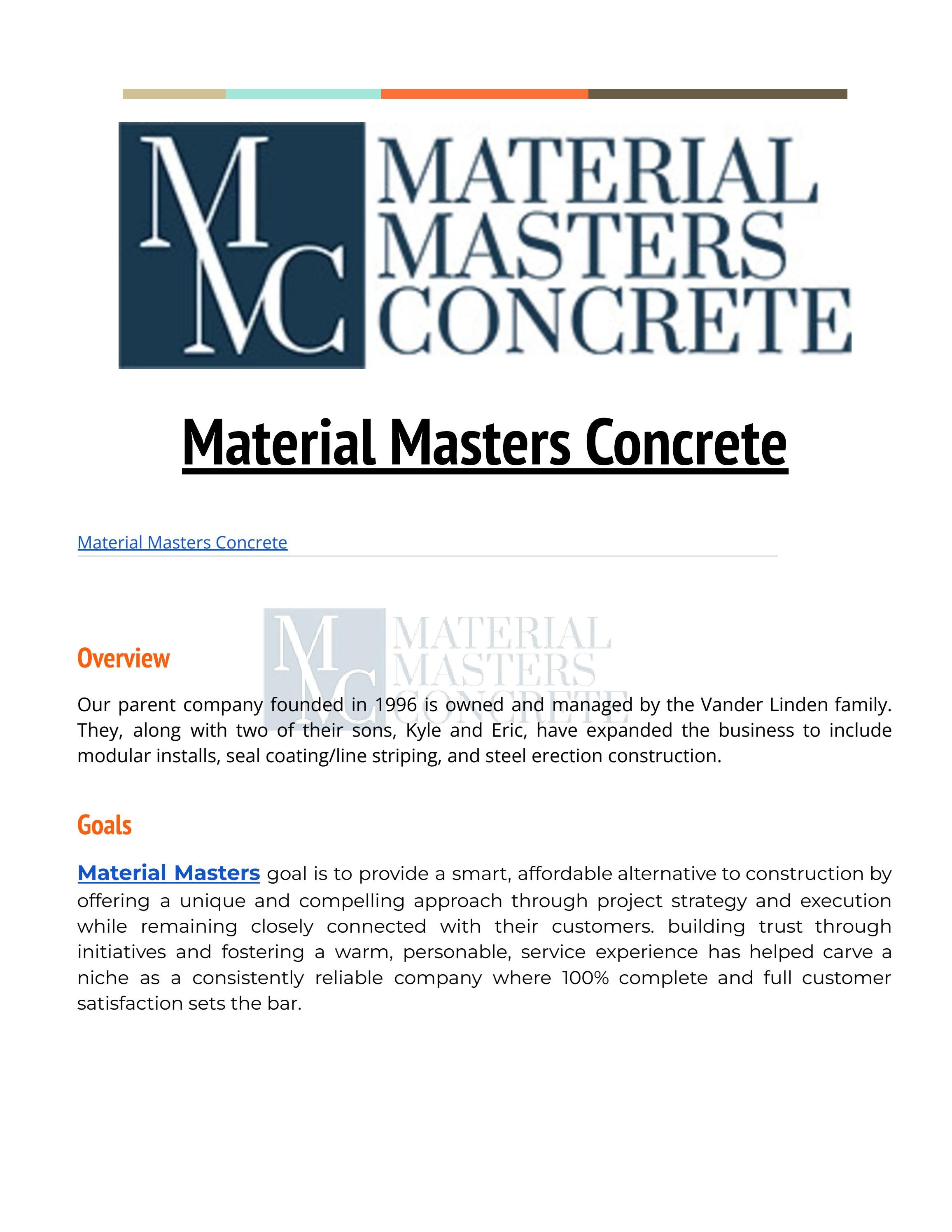 Concrete Work ServicesMaterial Masters Concrete by Material Masters