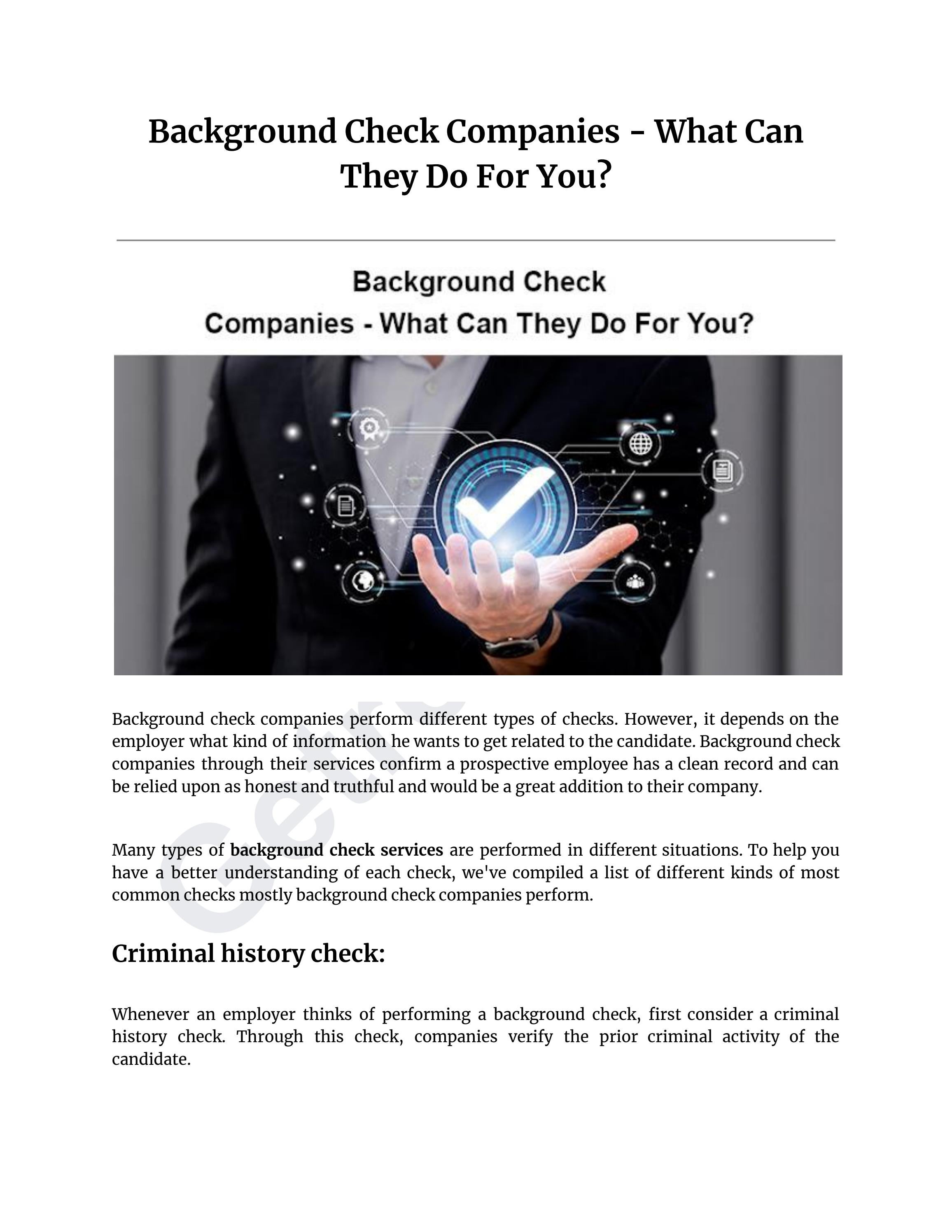 Background Check Companies What Can They Do For You? by getrefcheck