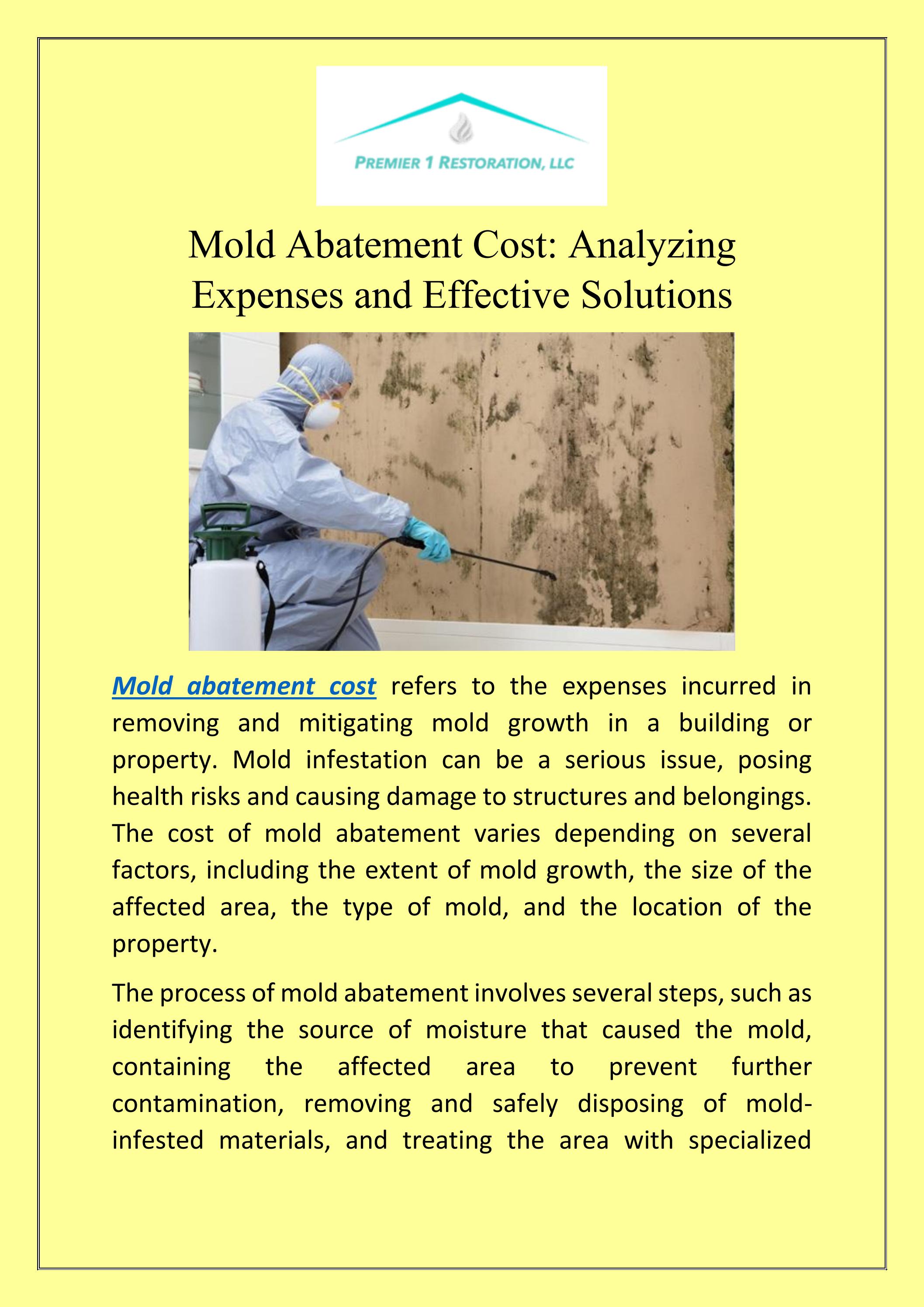 Mold Abatement Cost Analyzing Expenses by phoenixmoldcleanup Issuu