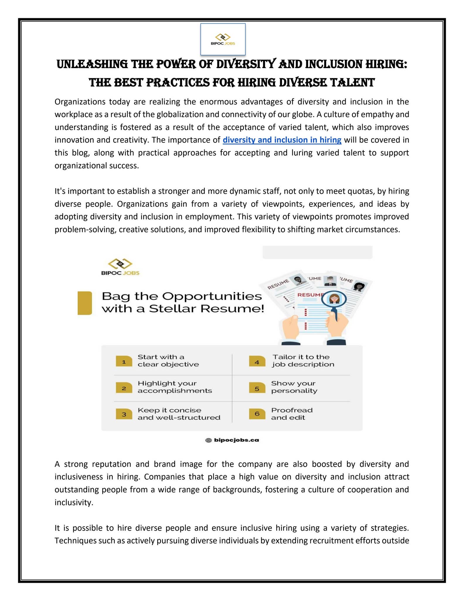 Unleashing the Power of Diversity and Inclusion Hiring The Best ...