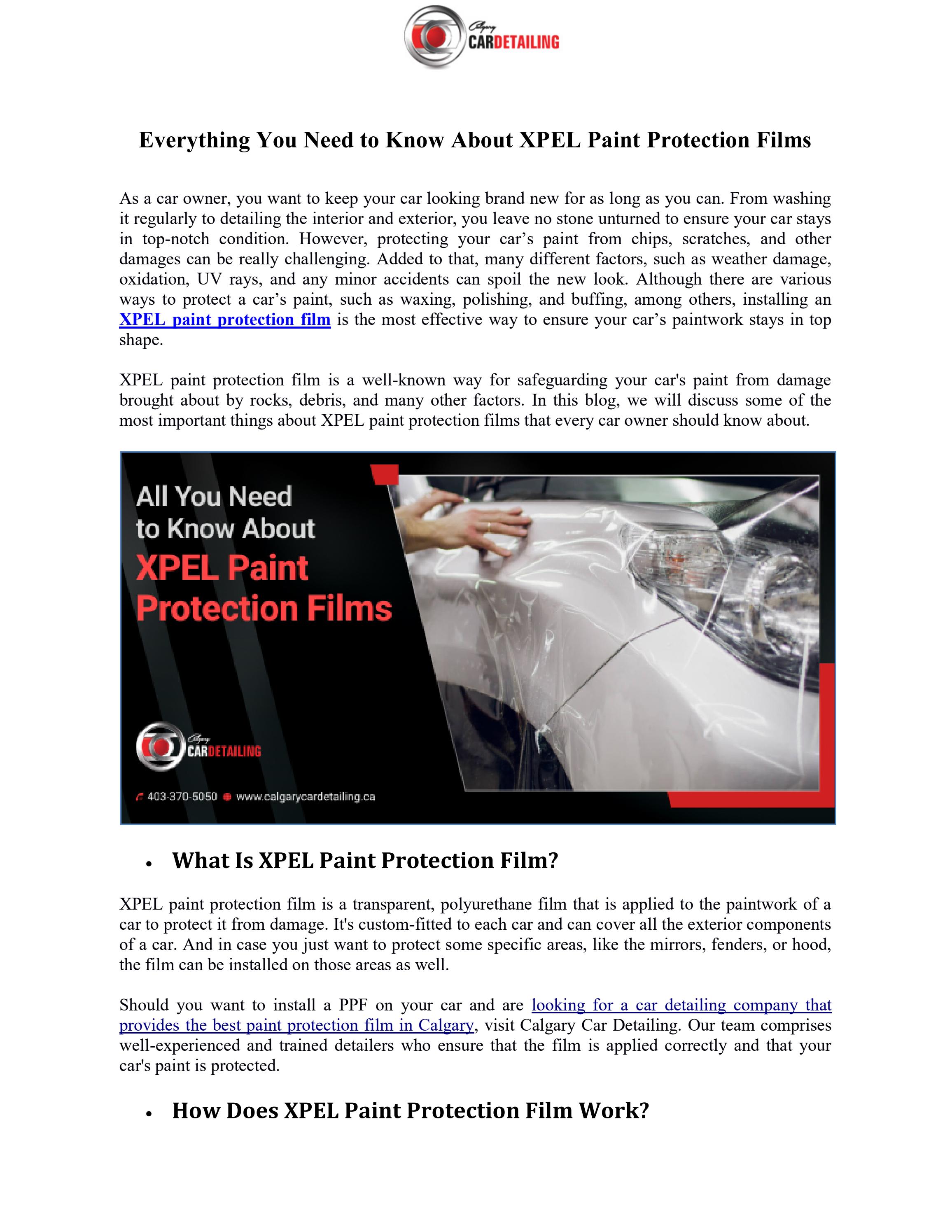 Everything You Need to Know About XPEL Paint Protection Films by