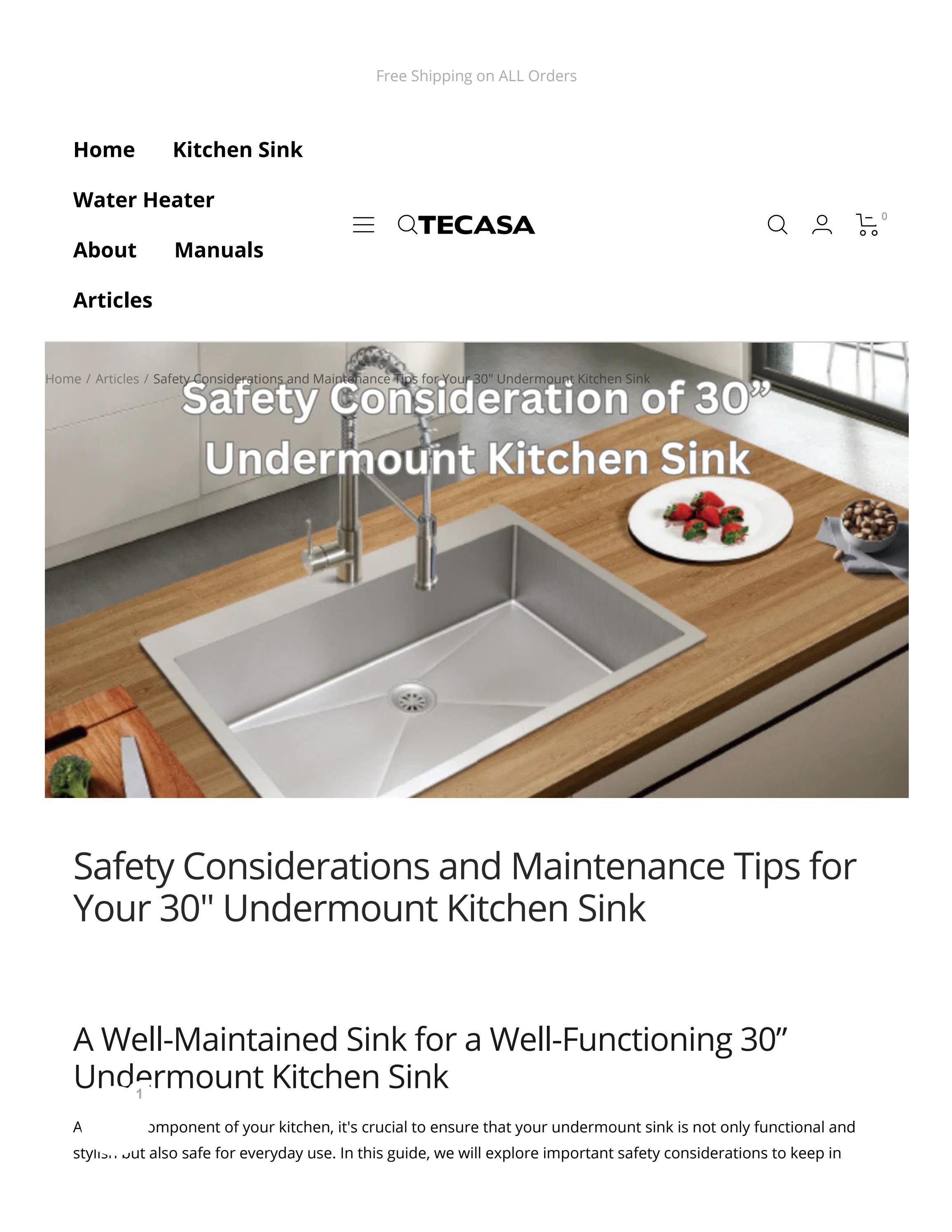 Safety Considerations and Maintenance Tips for Your 30" Undermount