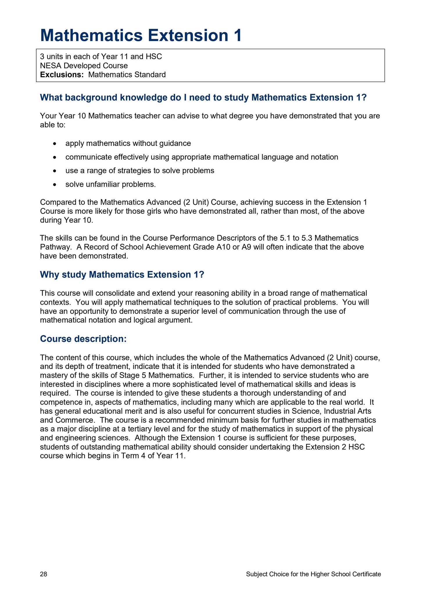Subject Information Booklet - Year 11 2024 by Pymble Ladies' College ...