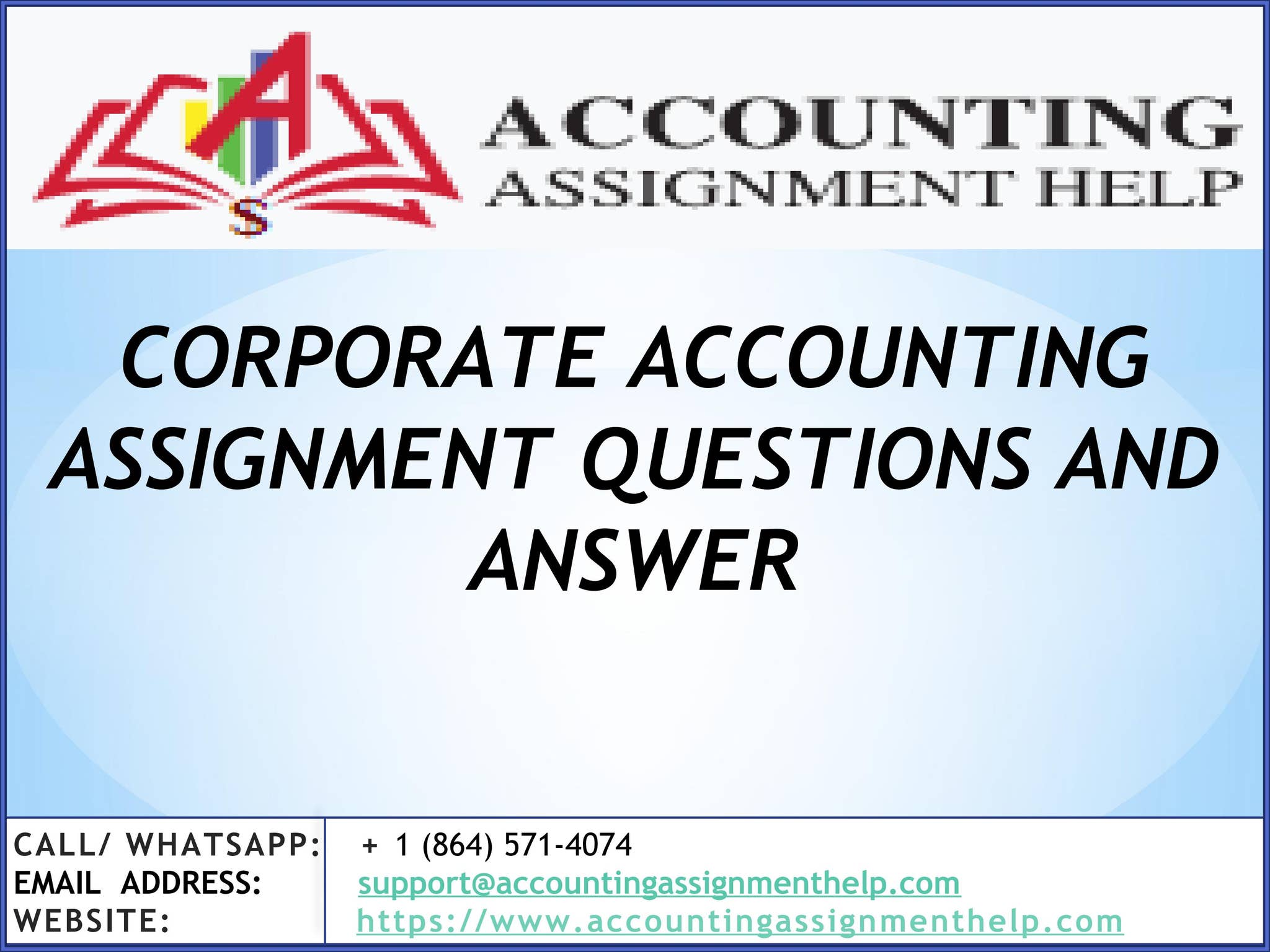Accounting Assignment Help Question and Answer by Accounting Assignment ...