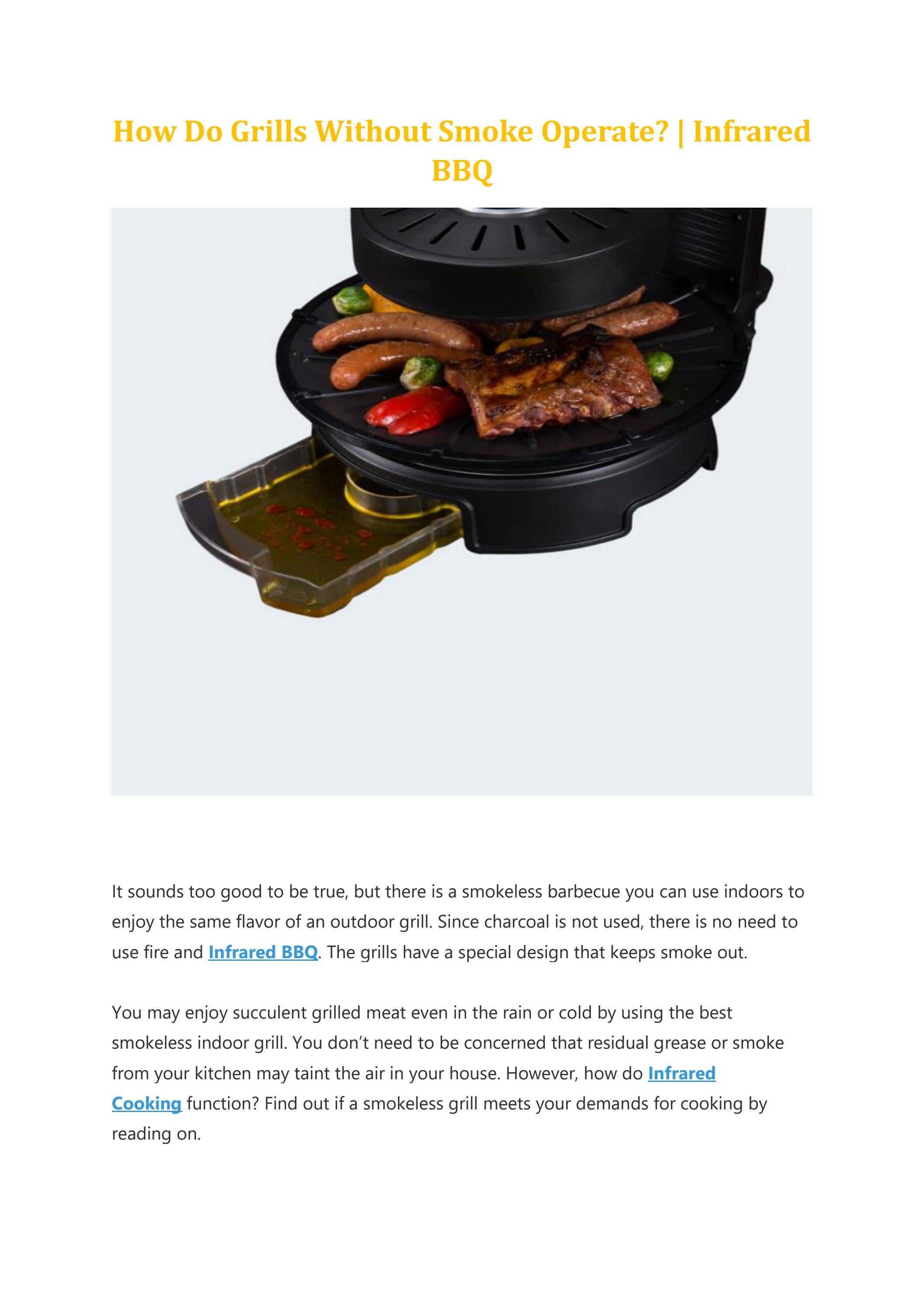 How Do Grills Without Smoke Operate? Infrared BBQ by Kith Singapore