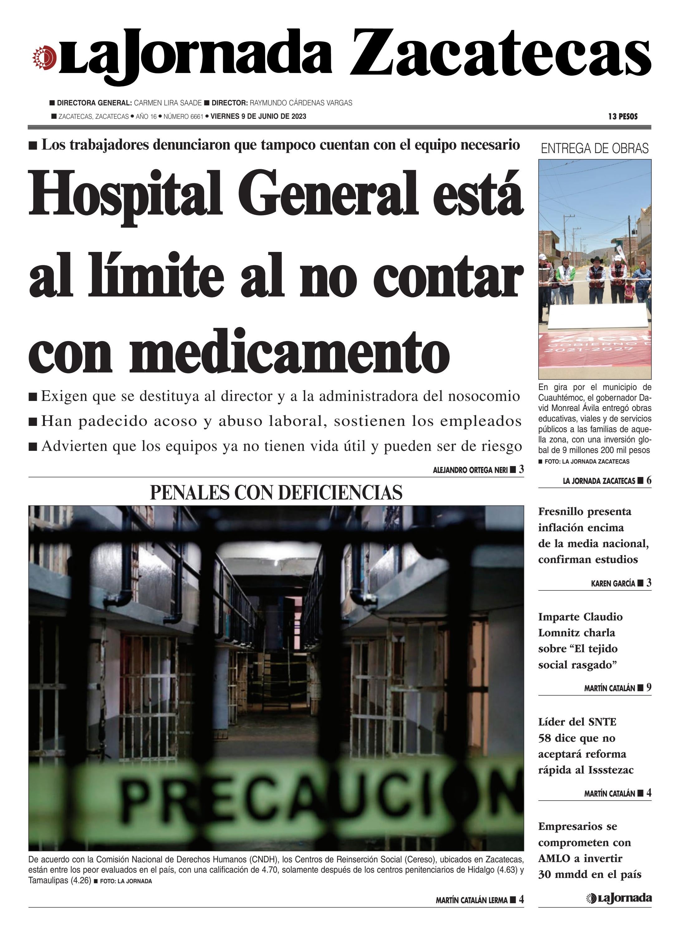 La Jornada Zacatecas 09 de Junio de 2023 by La Jornada Zacatecas Issuu