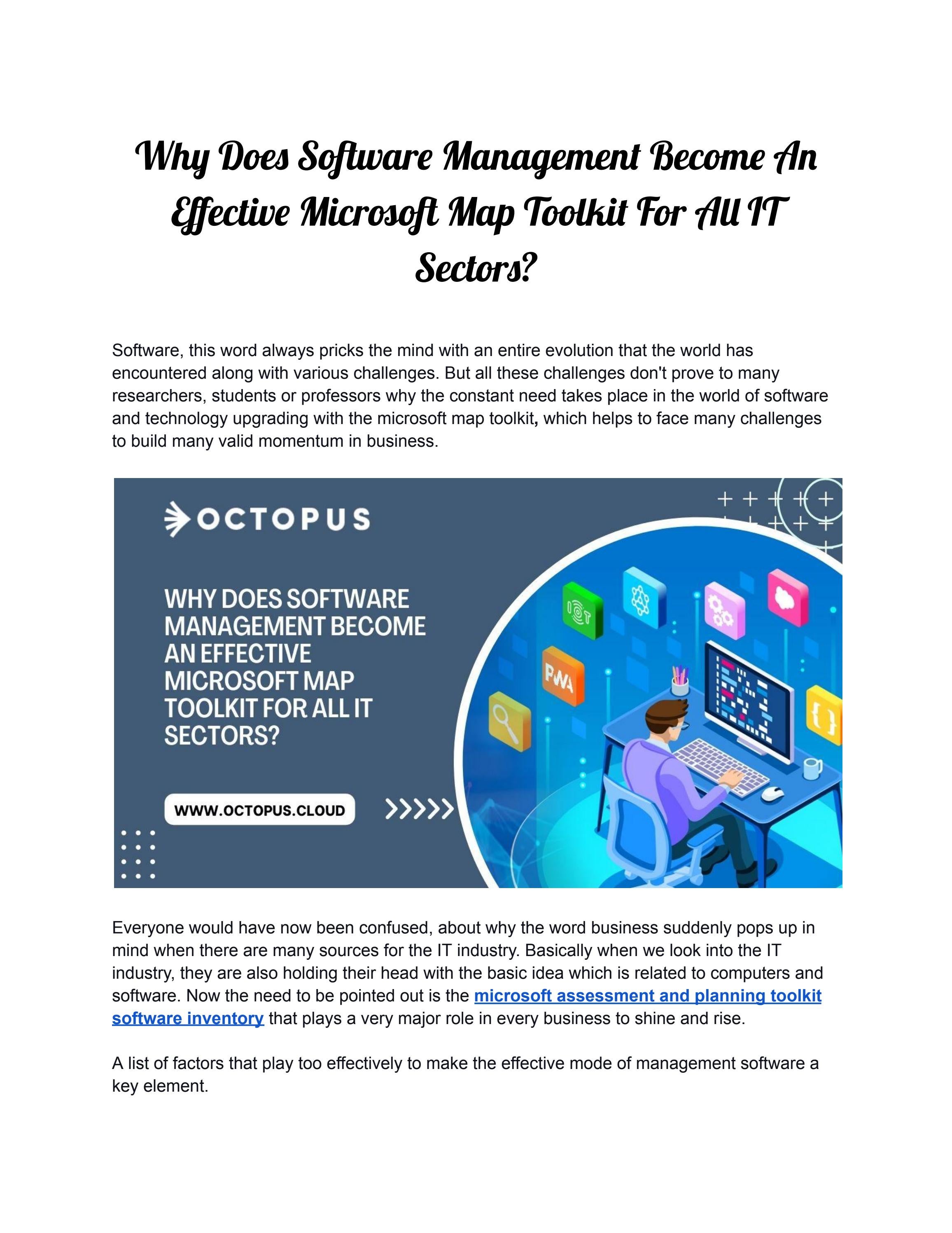 Why Does Software Management An Effective Microsoft Map Toolkit