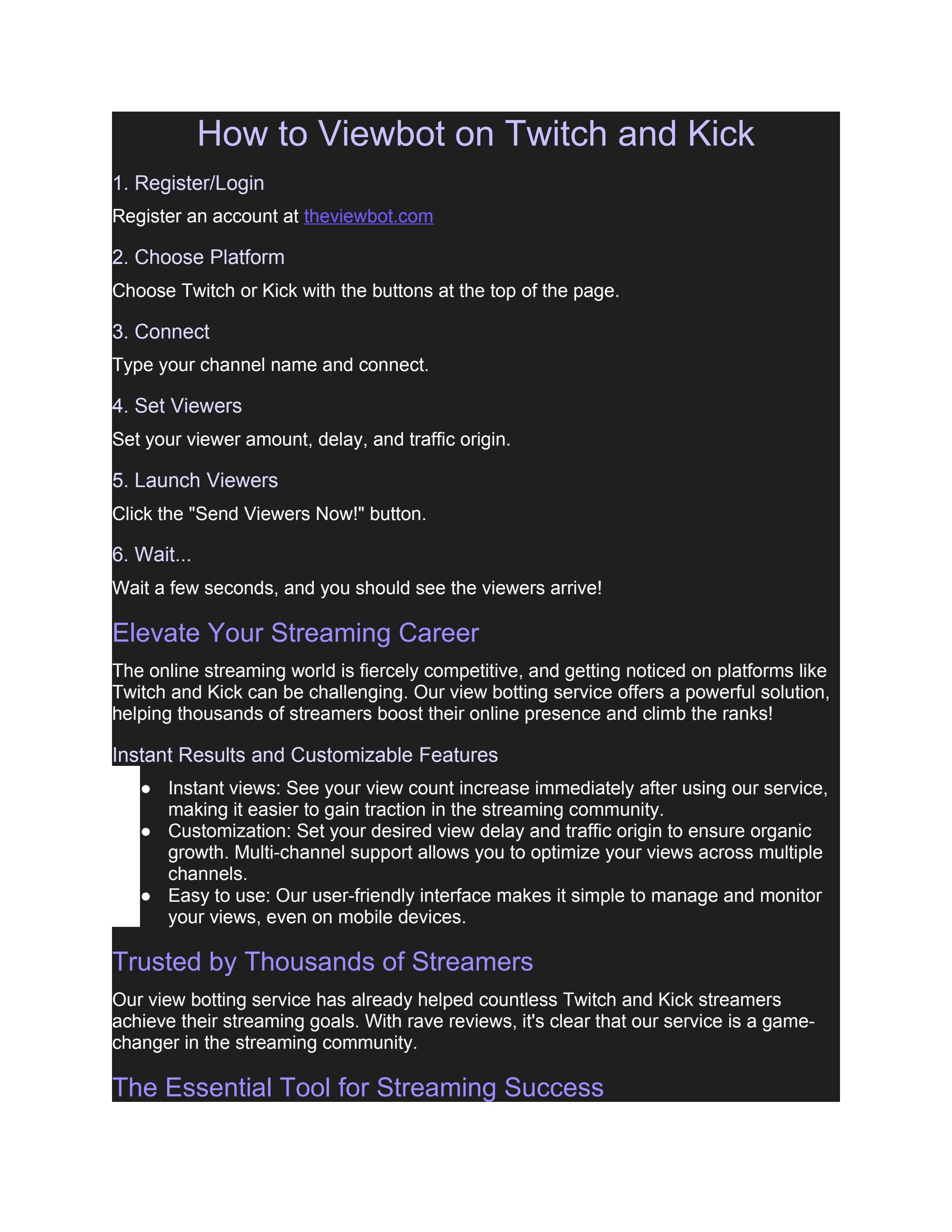 How to Viewbot on Twitch and Kick by theviewbot Issuu
