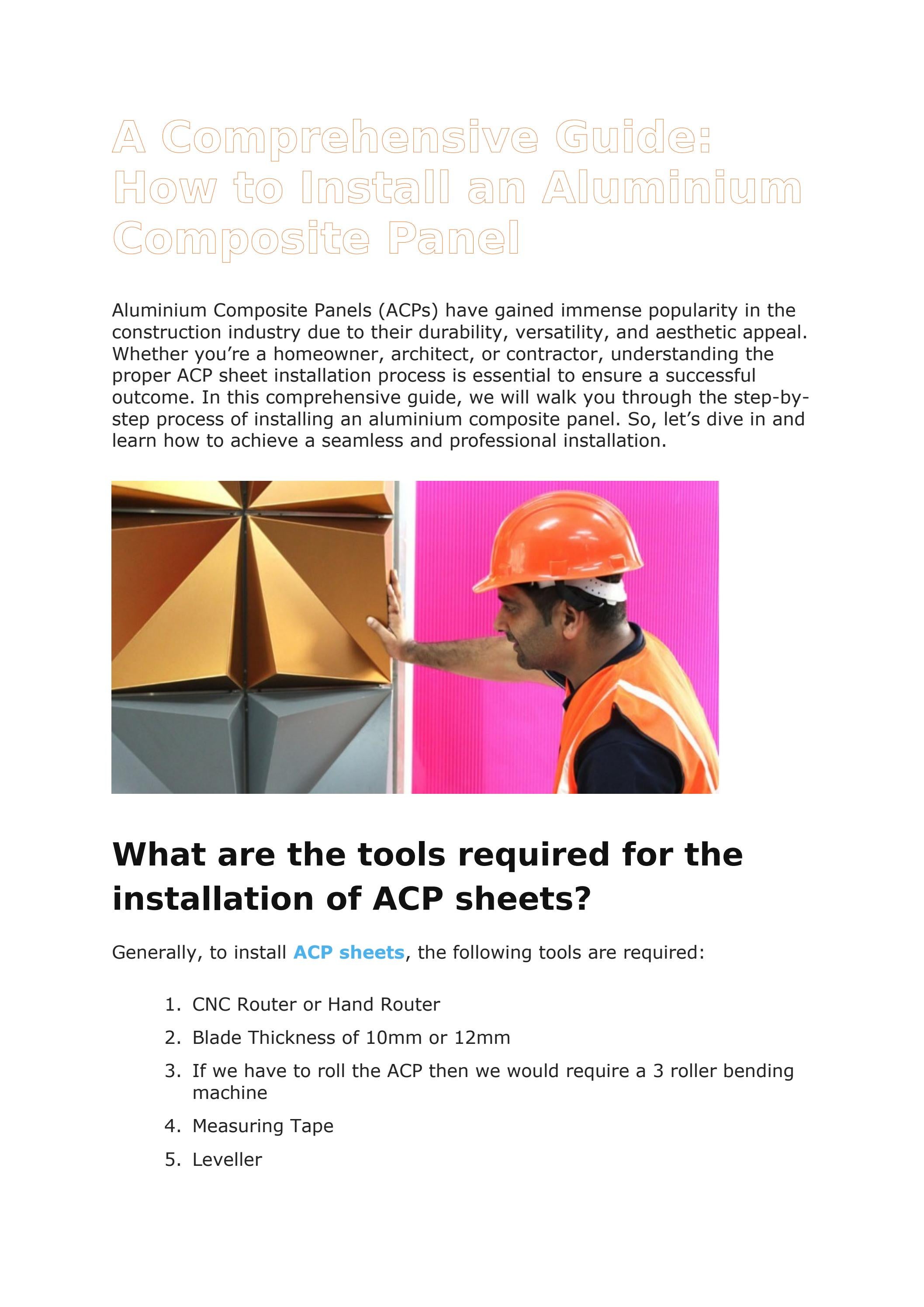 Mastering The Art Of ACP Sheet Installation Essential Steps To Follow mastering-the-art-of-acp-sheet-installation-essential-steps-to-follow