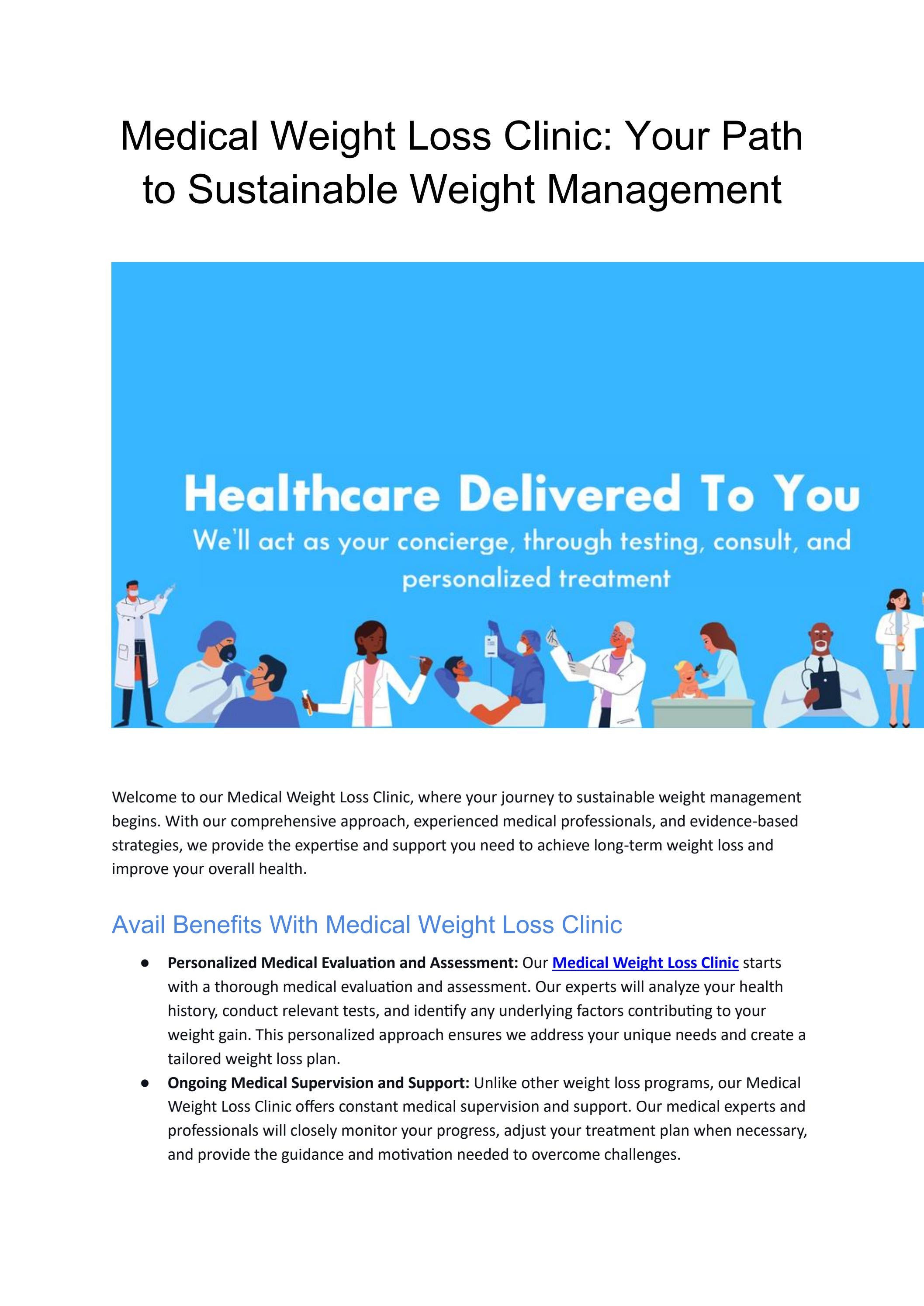 Medical Weight Loss Clinic Your Path to Sustainable Weight Management