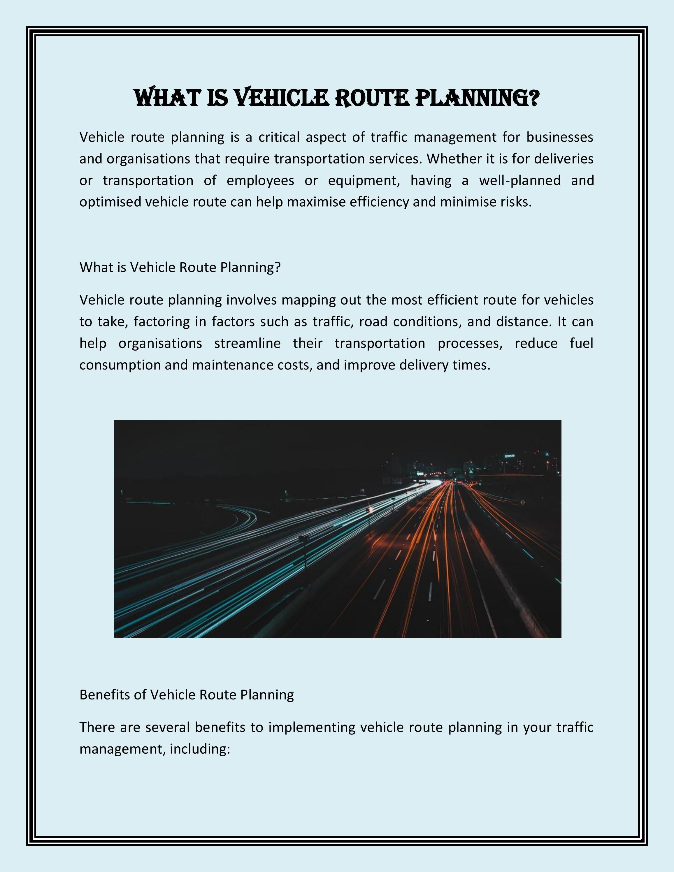 What Is Vehicle Route Planning? by Site Security Issuu