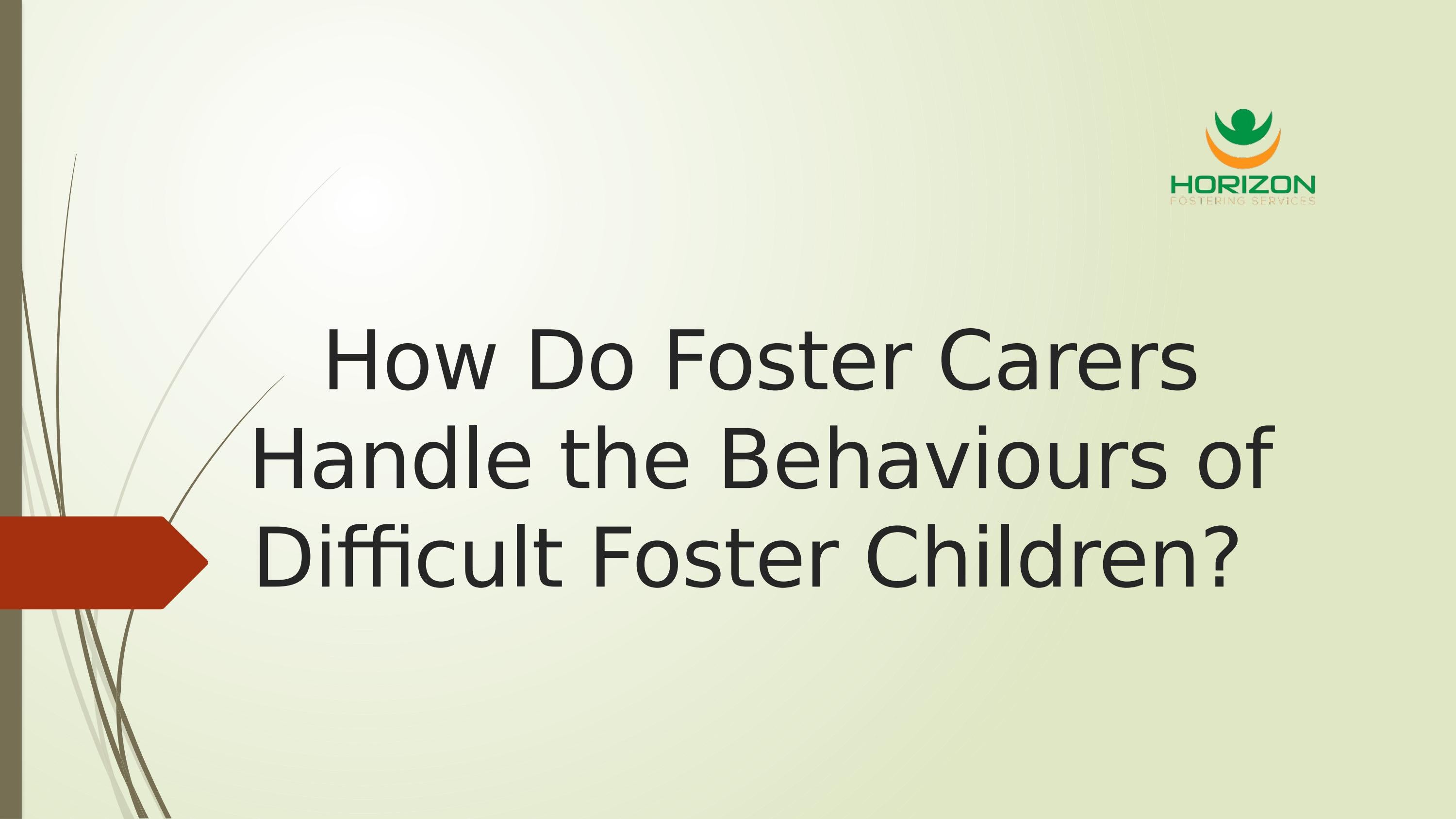 How Do Foster Carers Handle the Behaviours of Difficult Foster Children
