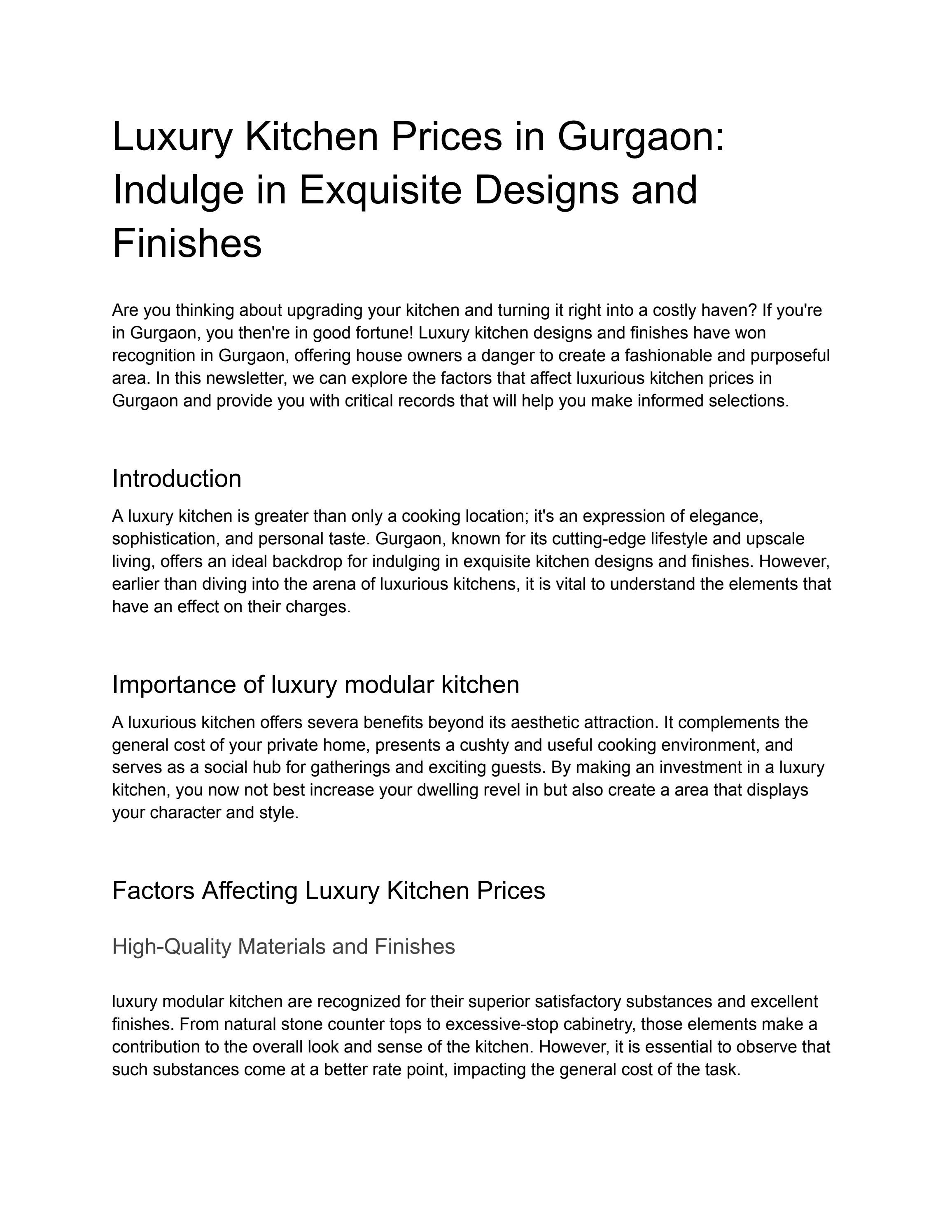 Luxury Kitchen Prices in Gurgaon Indulge in Exquisite Designs and