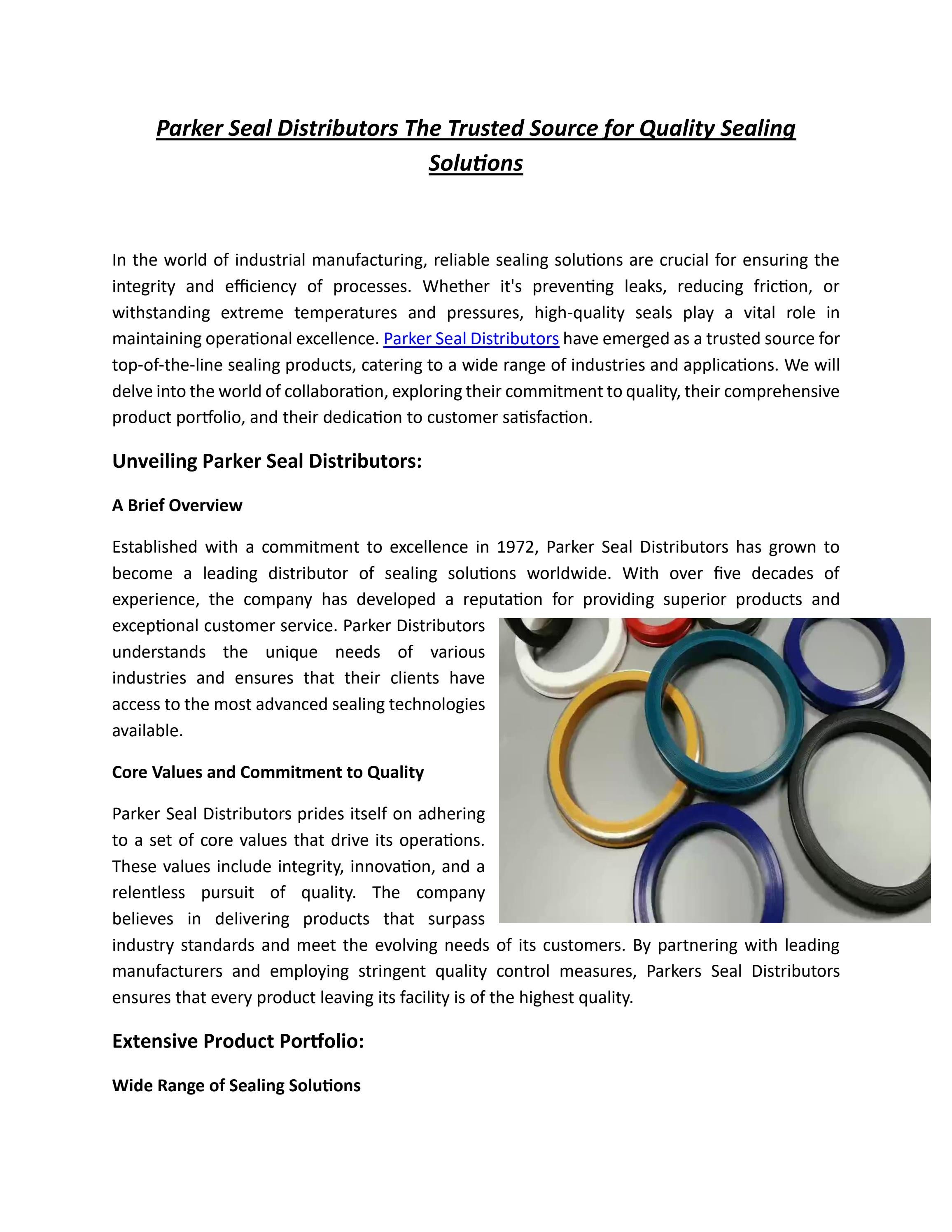Parker Seal Distributors The Trusted Source for Quality Sealing Solutions by Austinseal Issuu