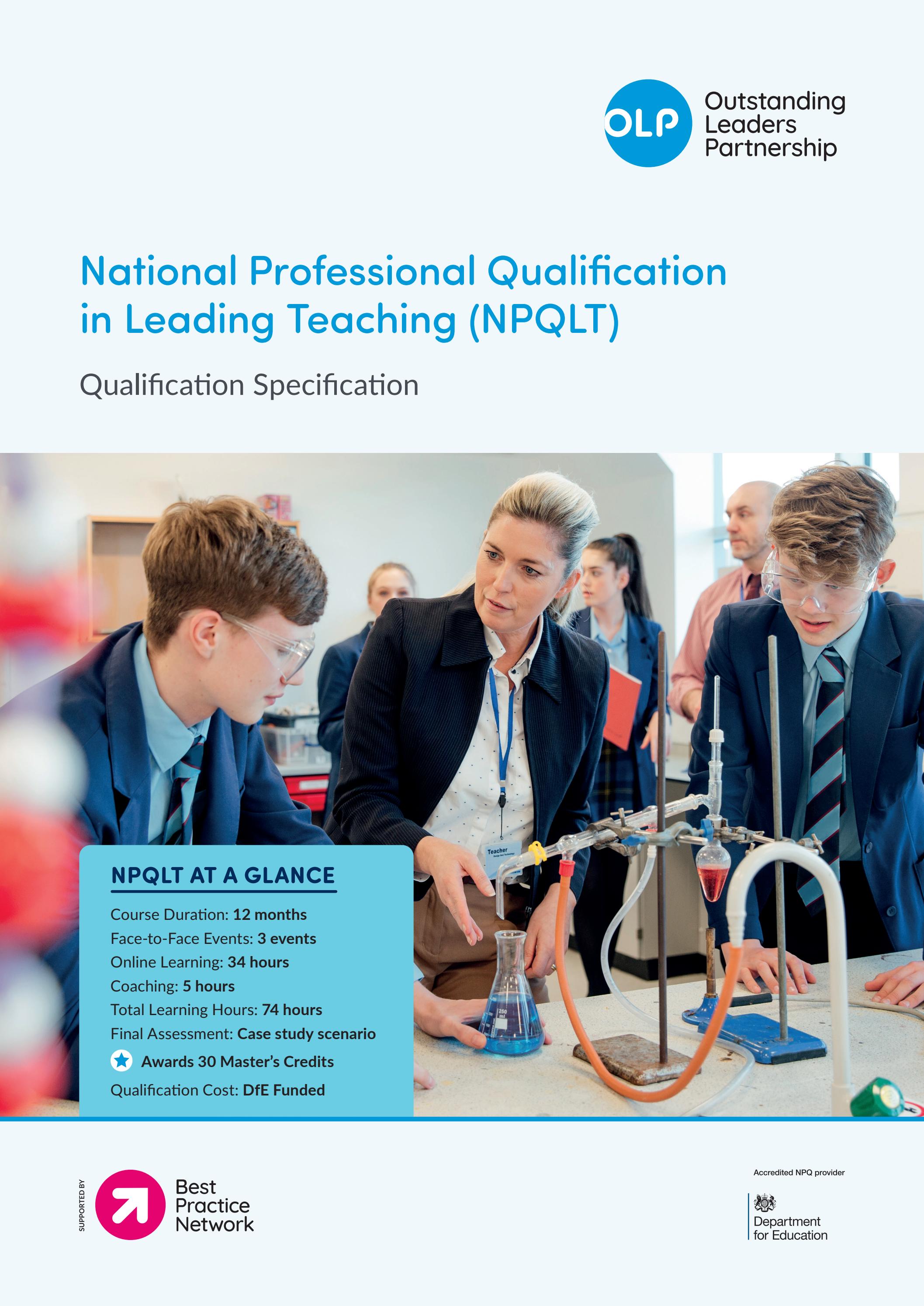 NPQLT National Professional Qualification in Leading Teaching by Best