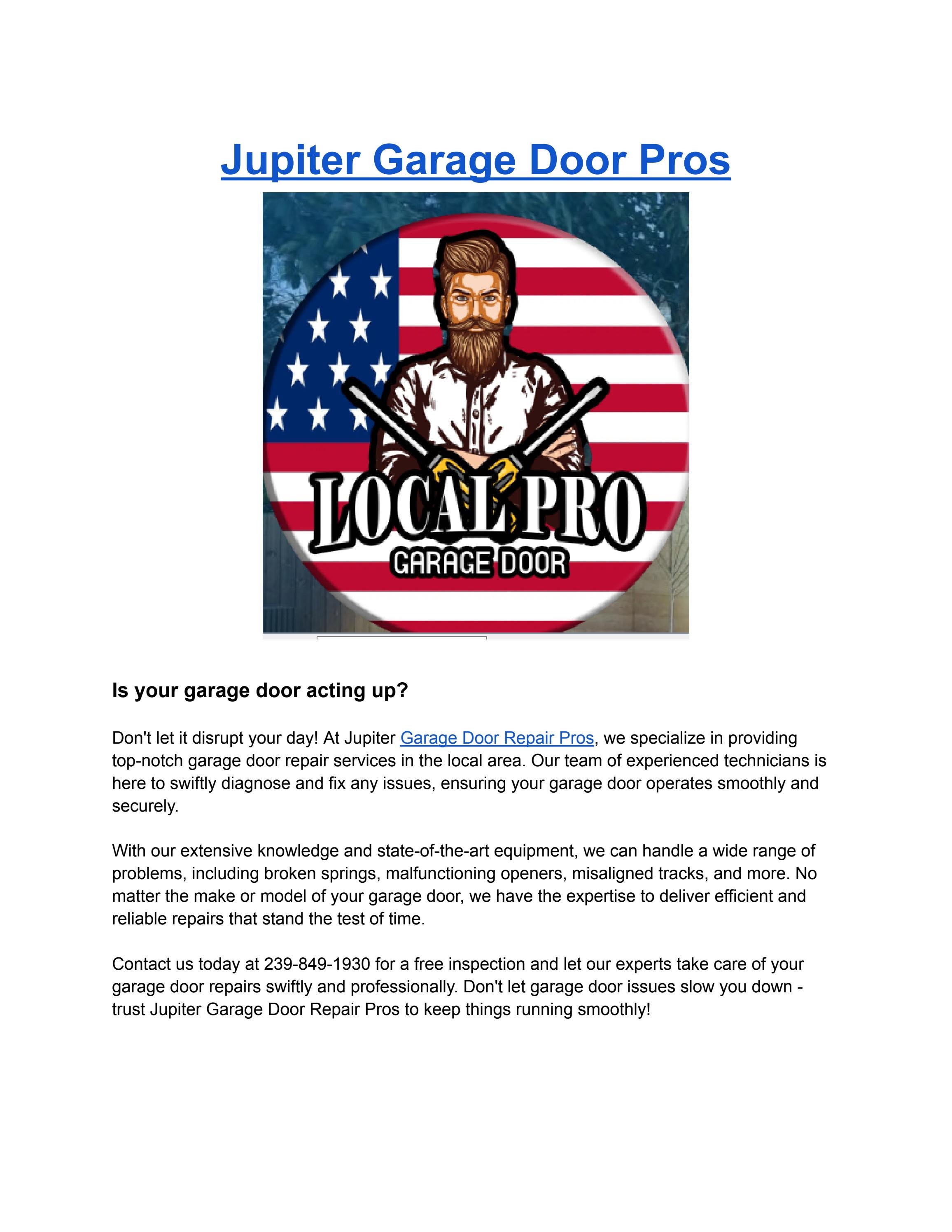 Jupiter Garage Door Pros by Jupiter Garage Door Pros Issuu