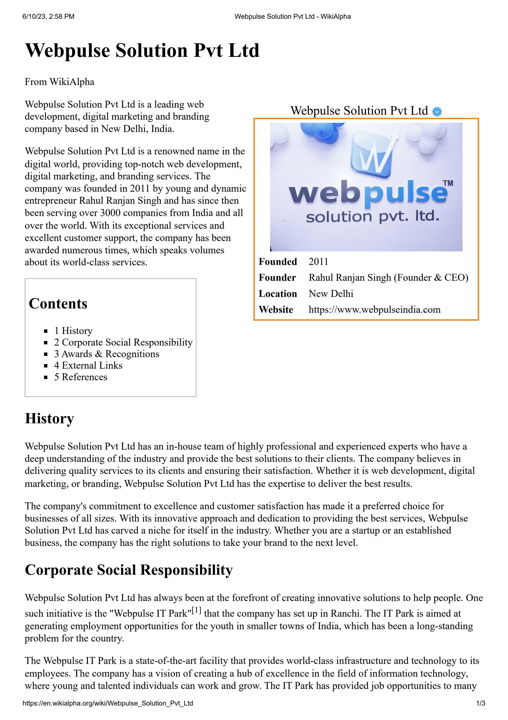 Webpulse Solution Pvt Ltd by Webpulse India - Issuu