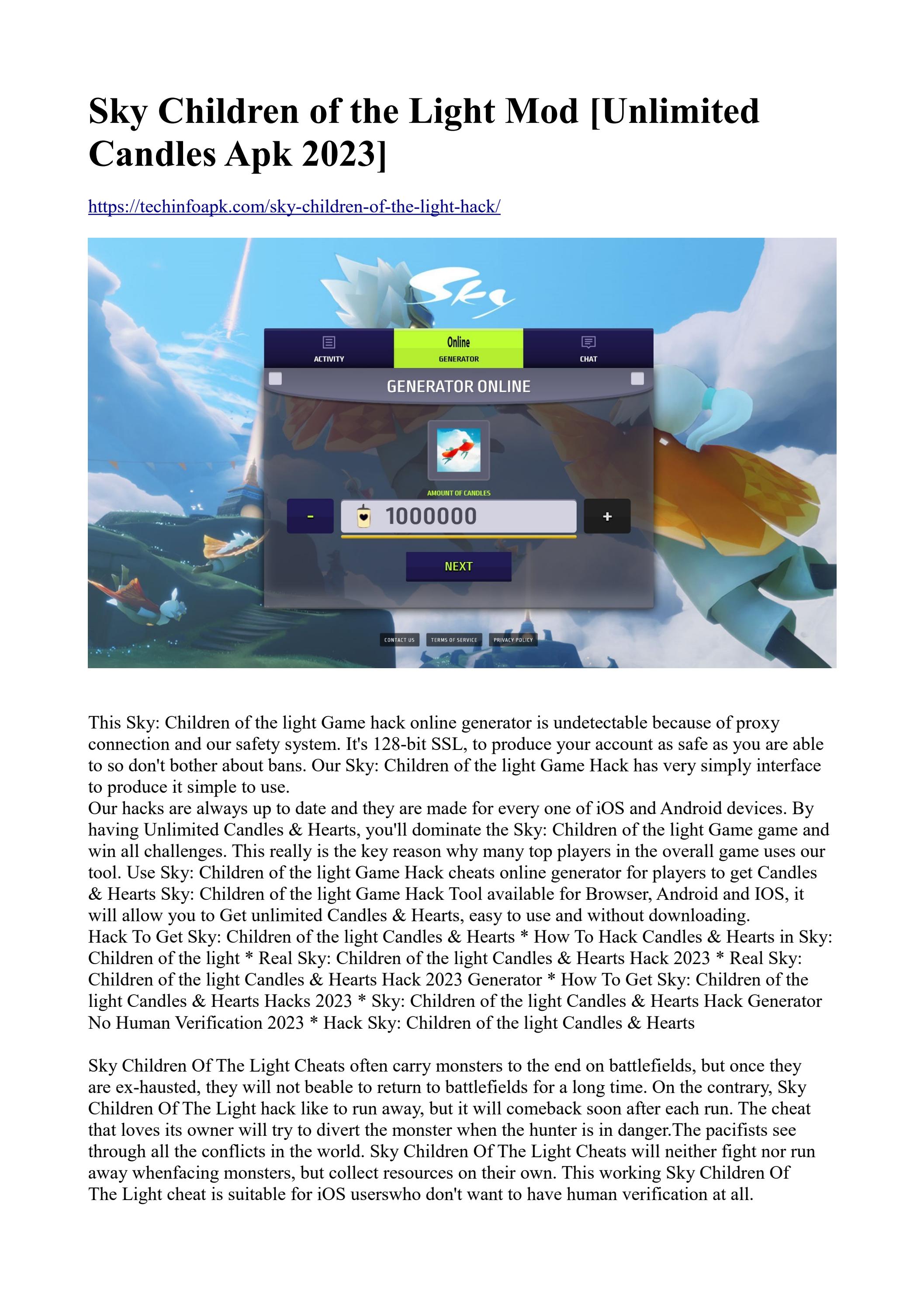 Sky Children of the Light Mod [Unlimited Candles Apk 2023] by sky