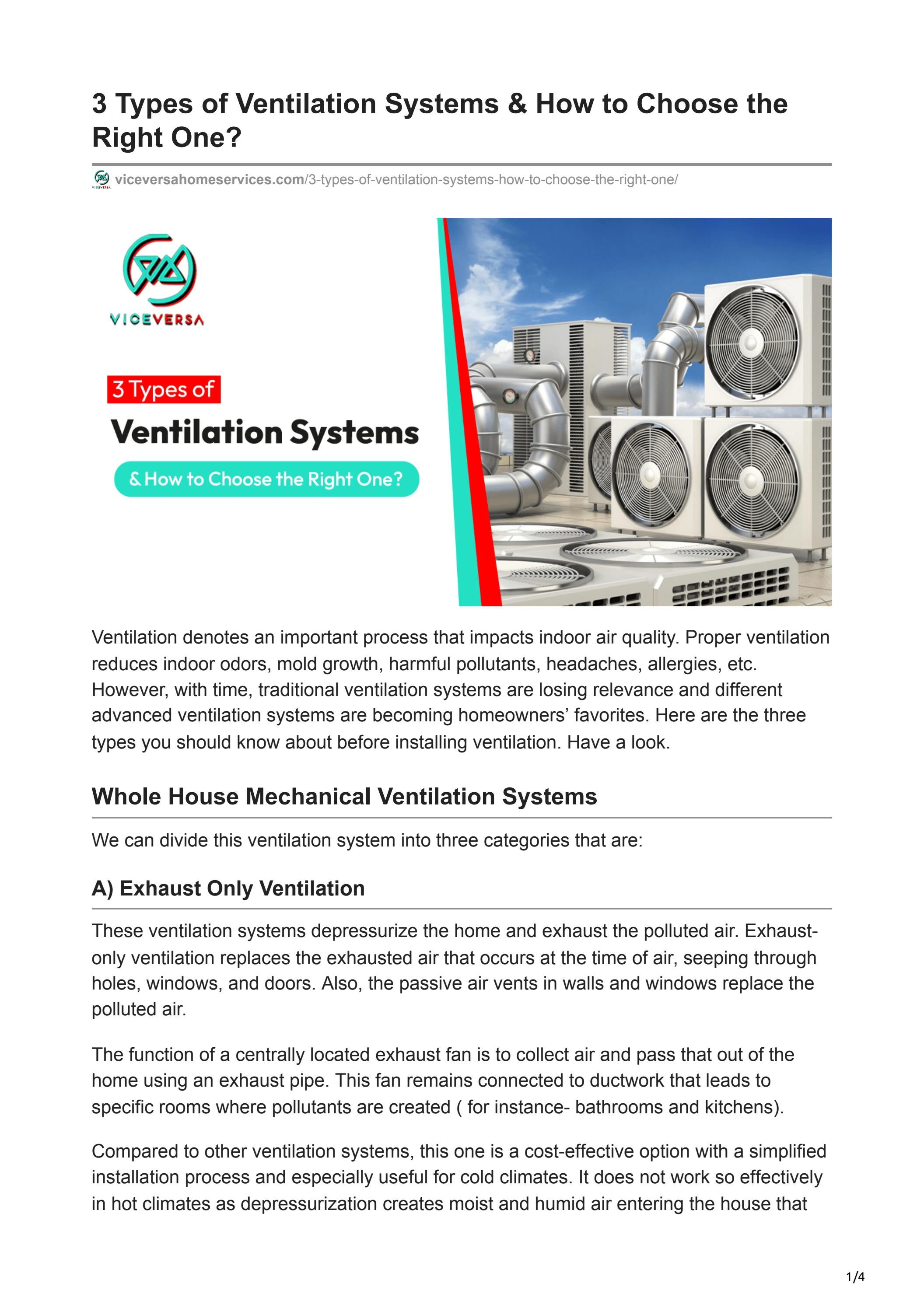 3 Types of Ventilation Systems & How to Choose the Right One? by Vice