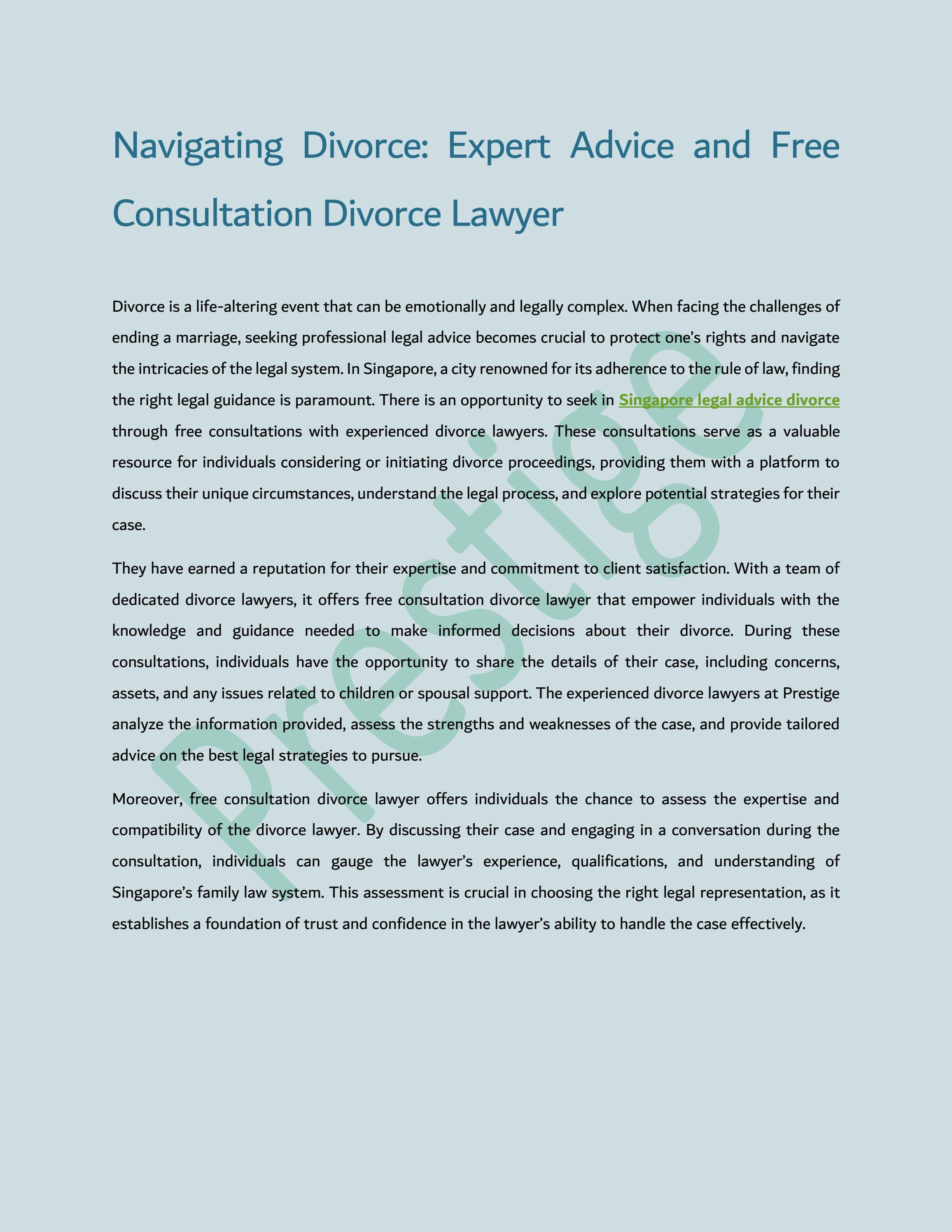 Navigating Divorce Expert Advice and Free Consultation Divorce Lawyer